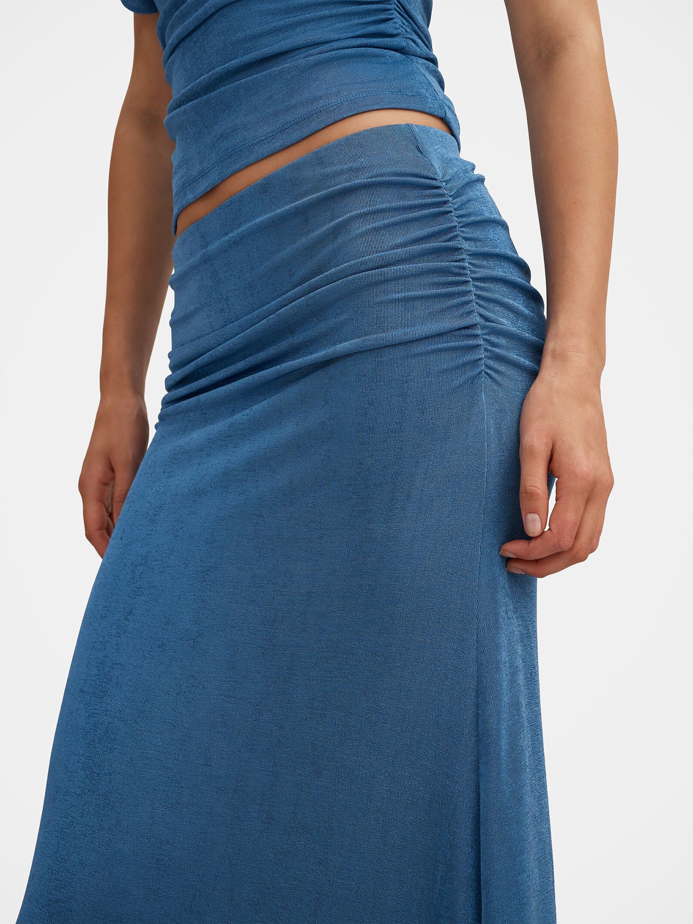 Arabella Flute Maxi Skirt Blue