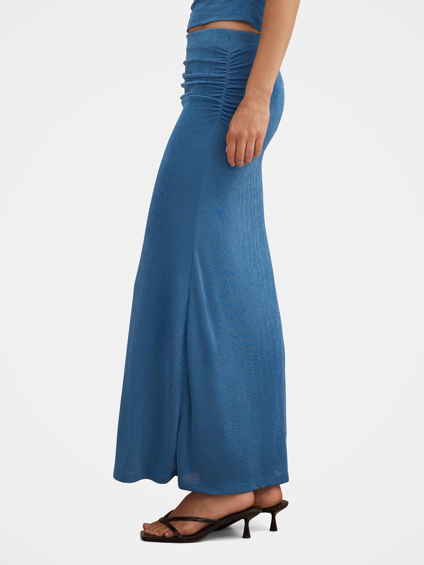 Arabella Flute Maxi Skirt Blue