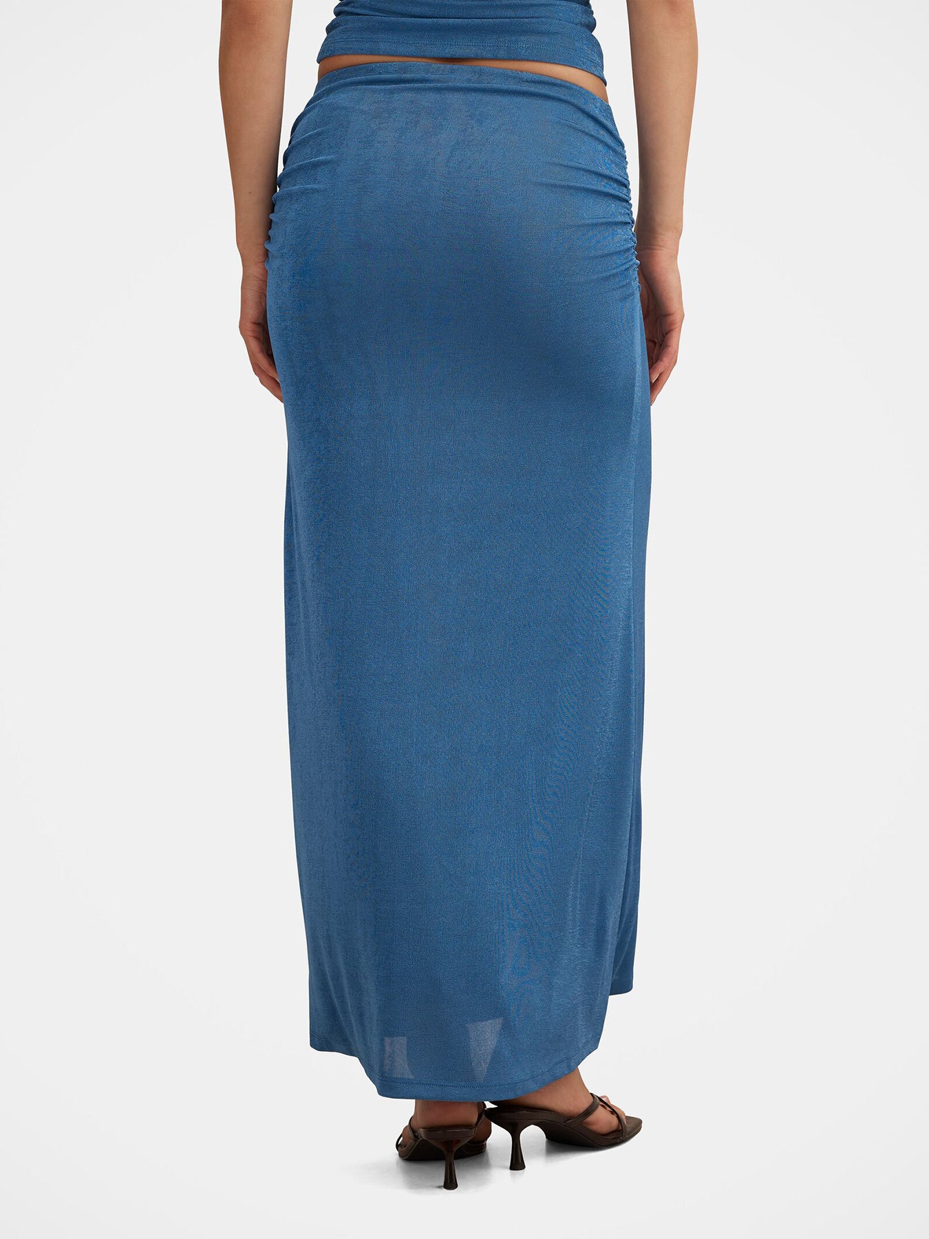 Arabella Flute Maxi Skirt Blue