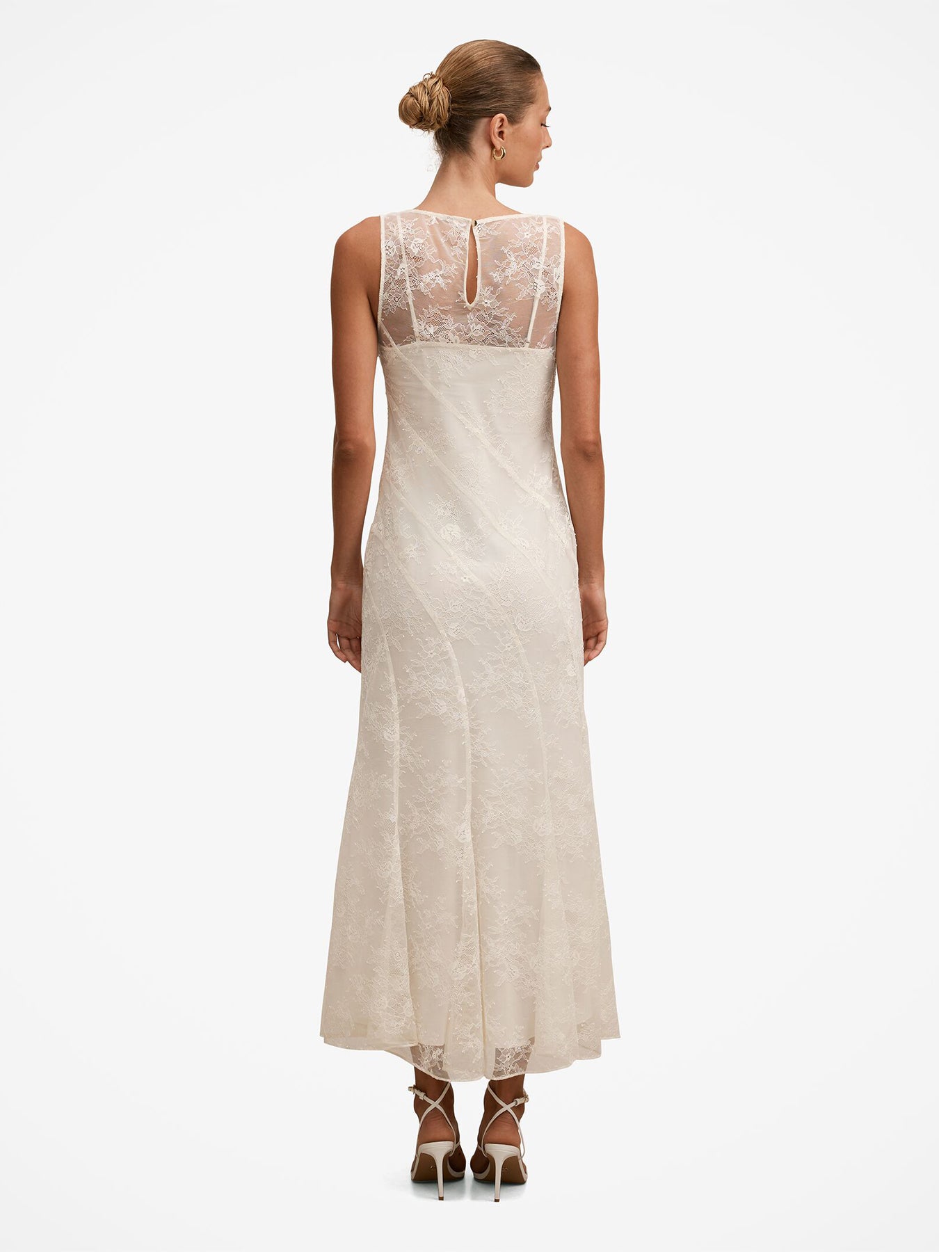Jenna Panelled Lace Dress Cream