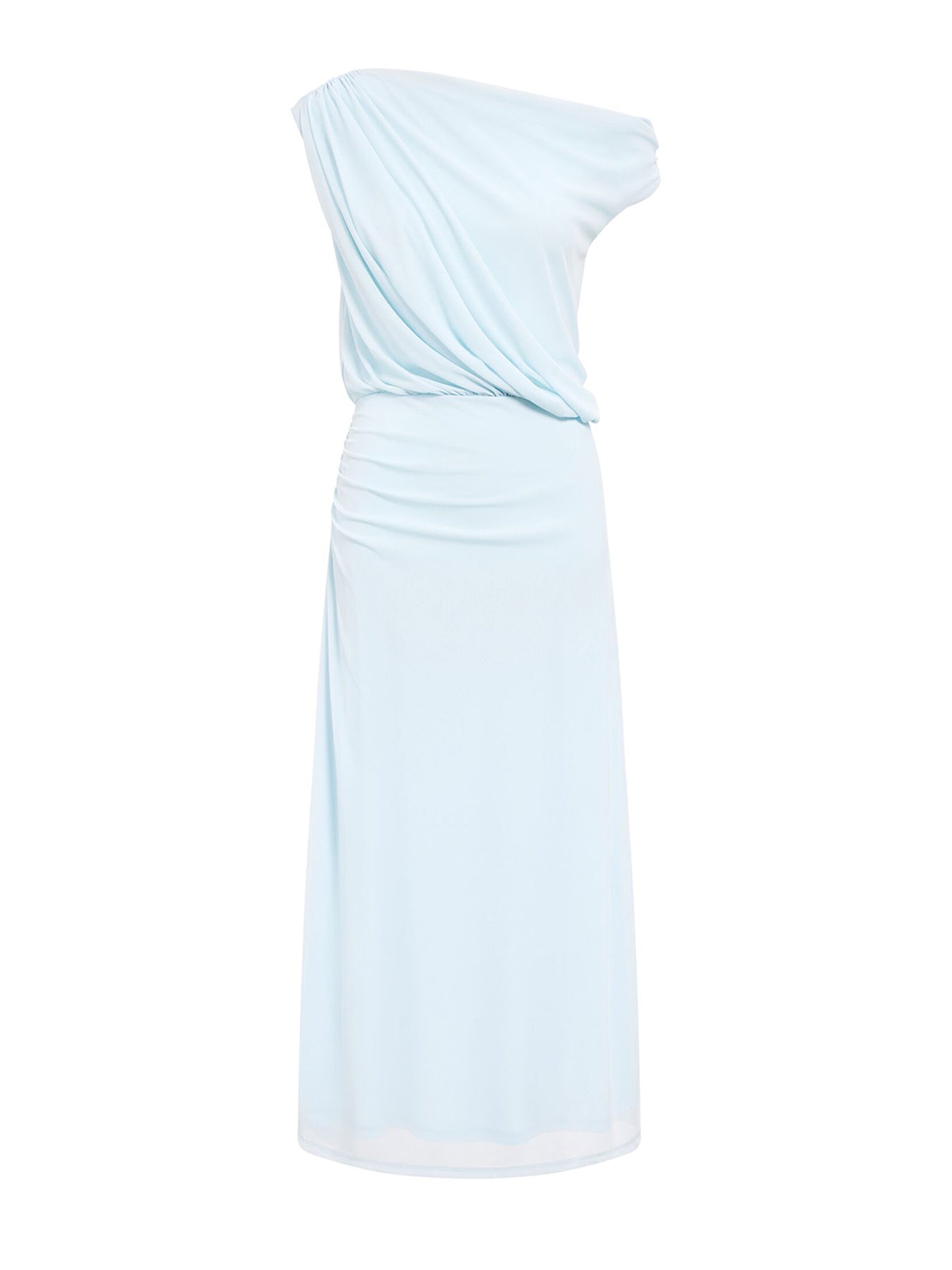 Honey Tipped Shoulder Midi Dress Blue
