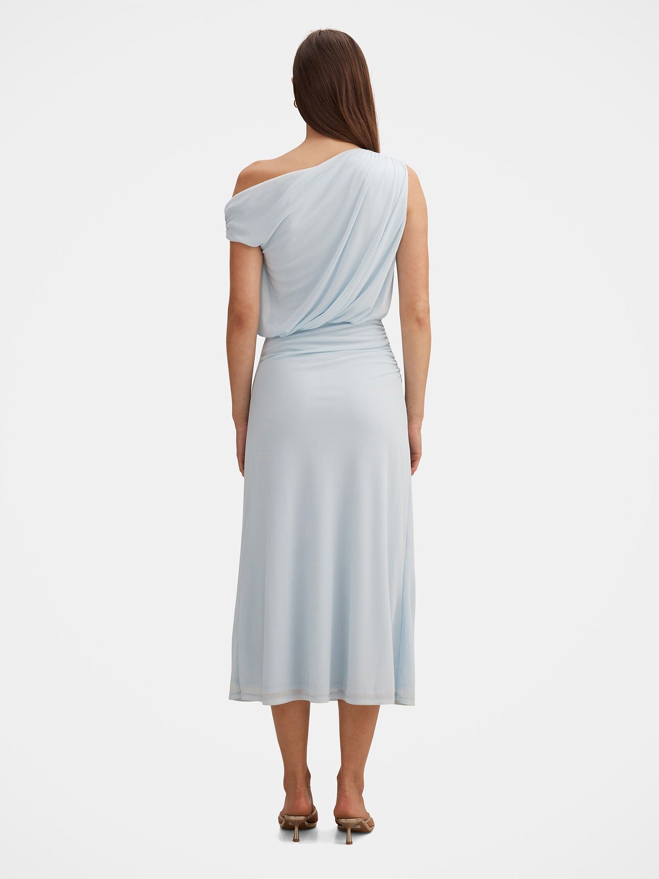 Honey Tipped Shoulder Midi Dress Blue