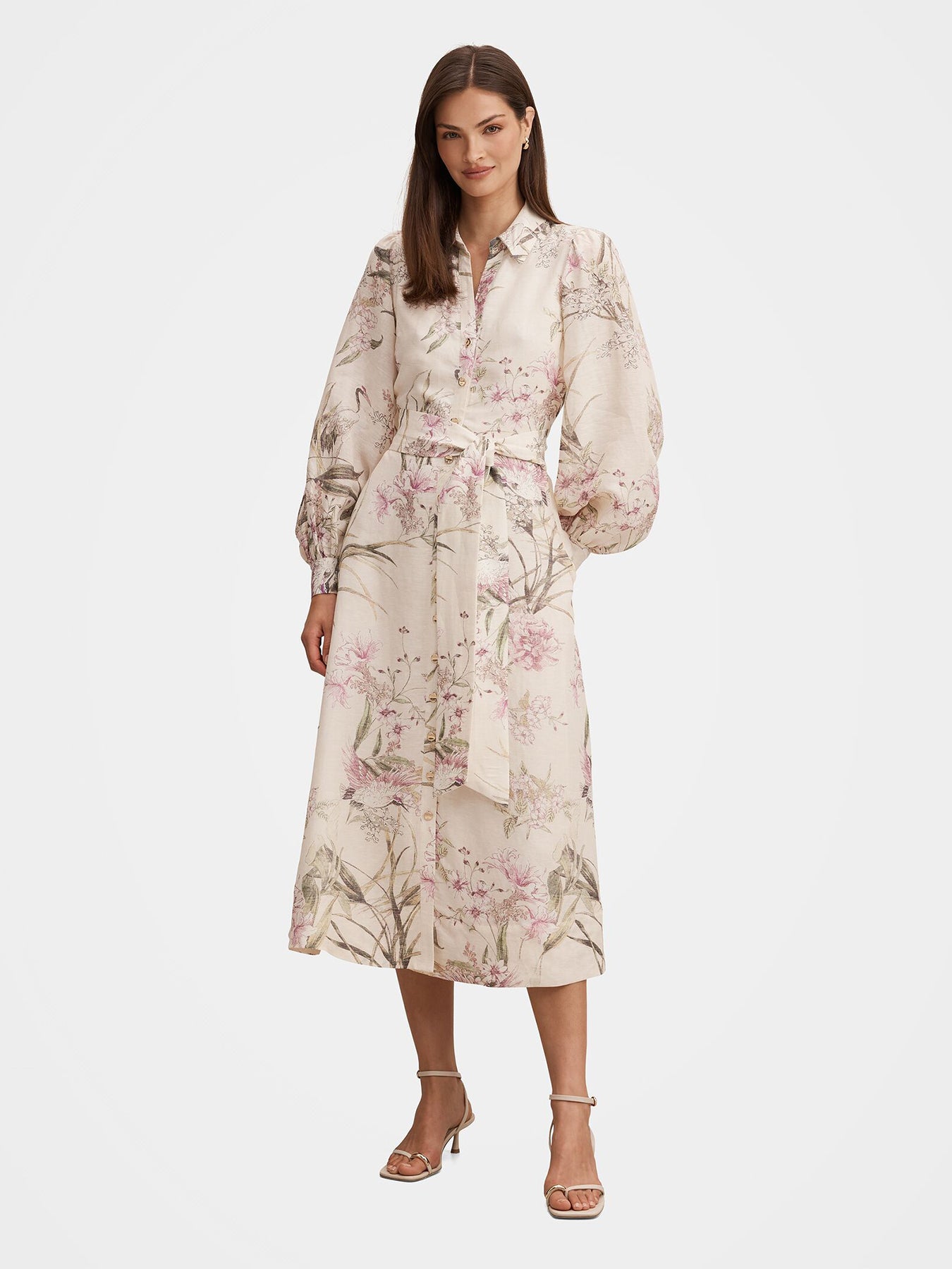 Hazel Shirt Midi Dress Floral