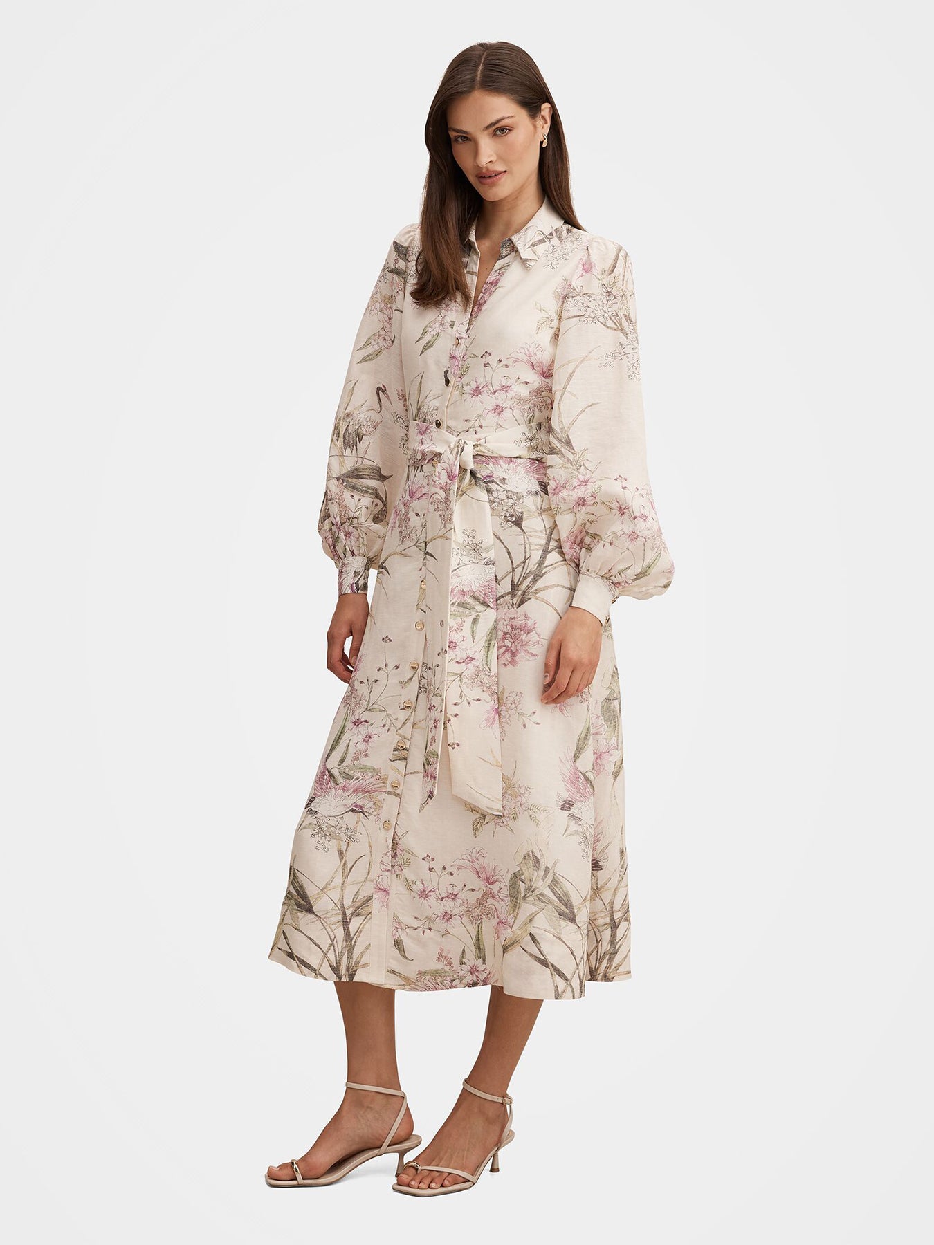 Hazel Shirt Midi Dress Floral