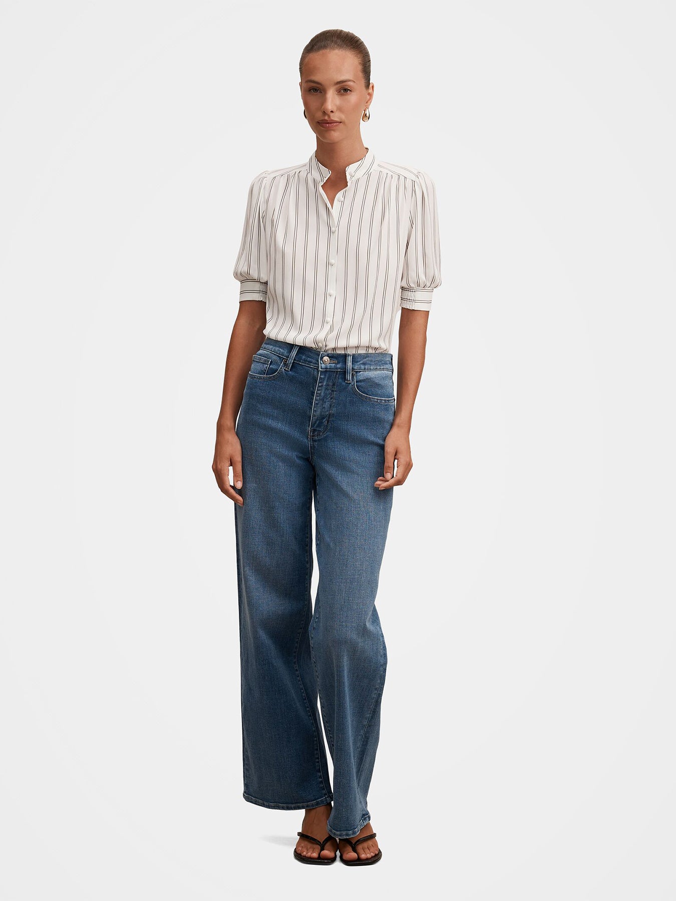 Dorothea Striped Blouse White