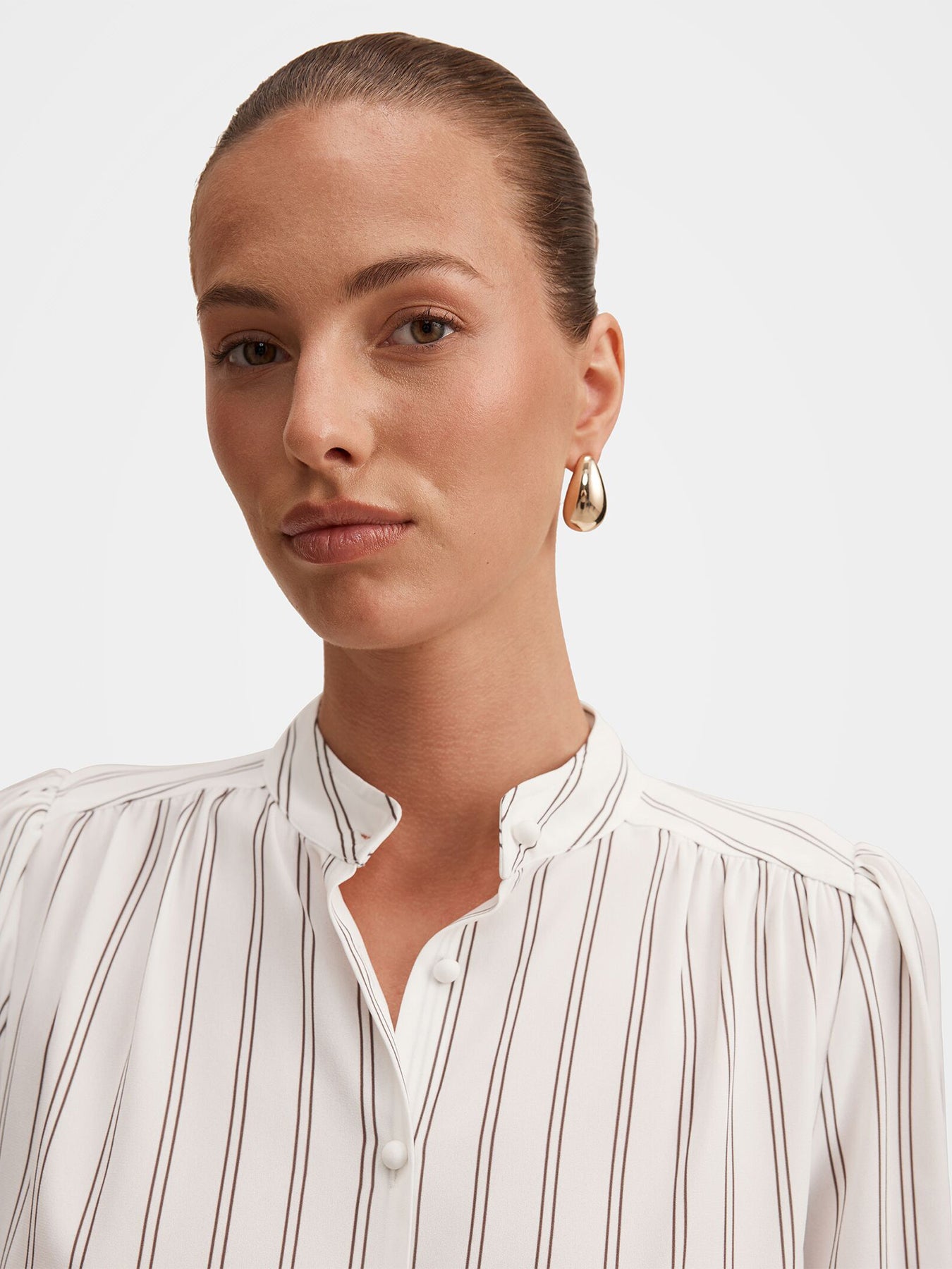 Dorothea Striped Blouse White