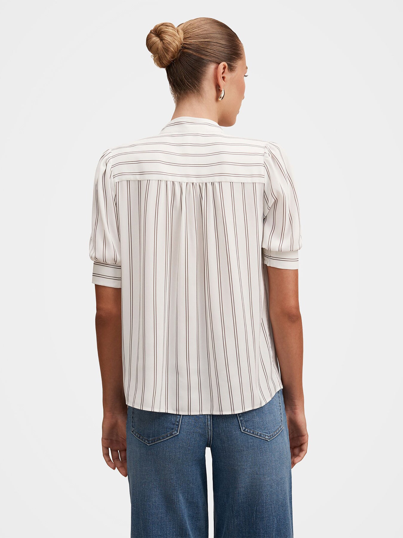 Dorothea Striped Blouse White