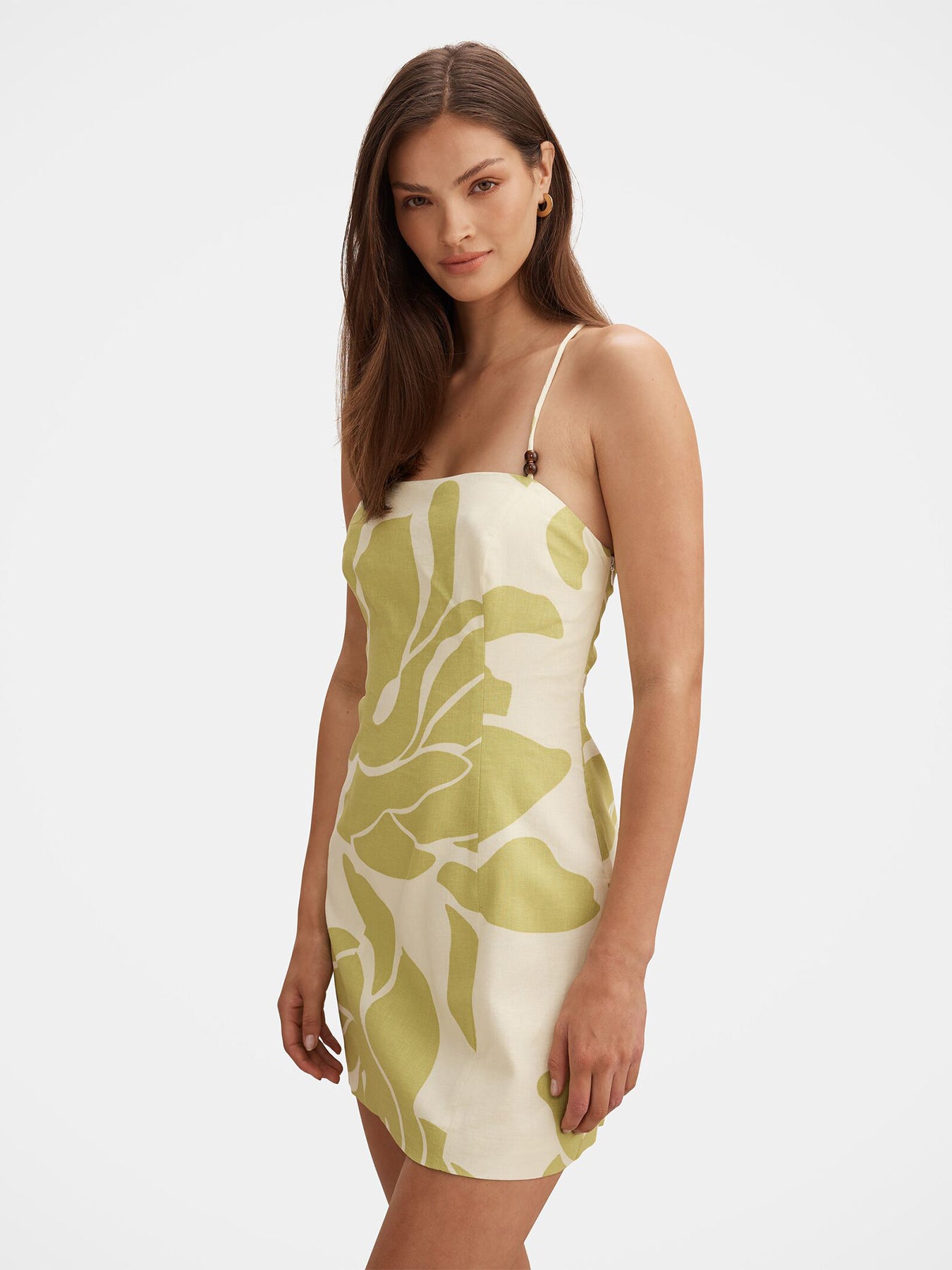 Isla Beaded Mini Dress Green