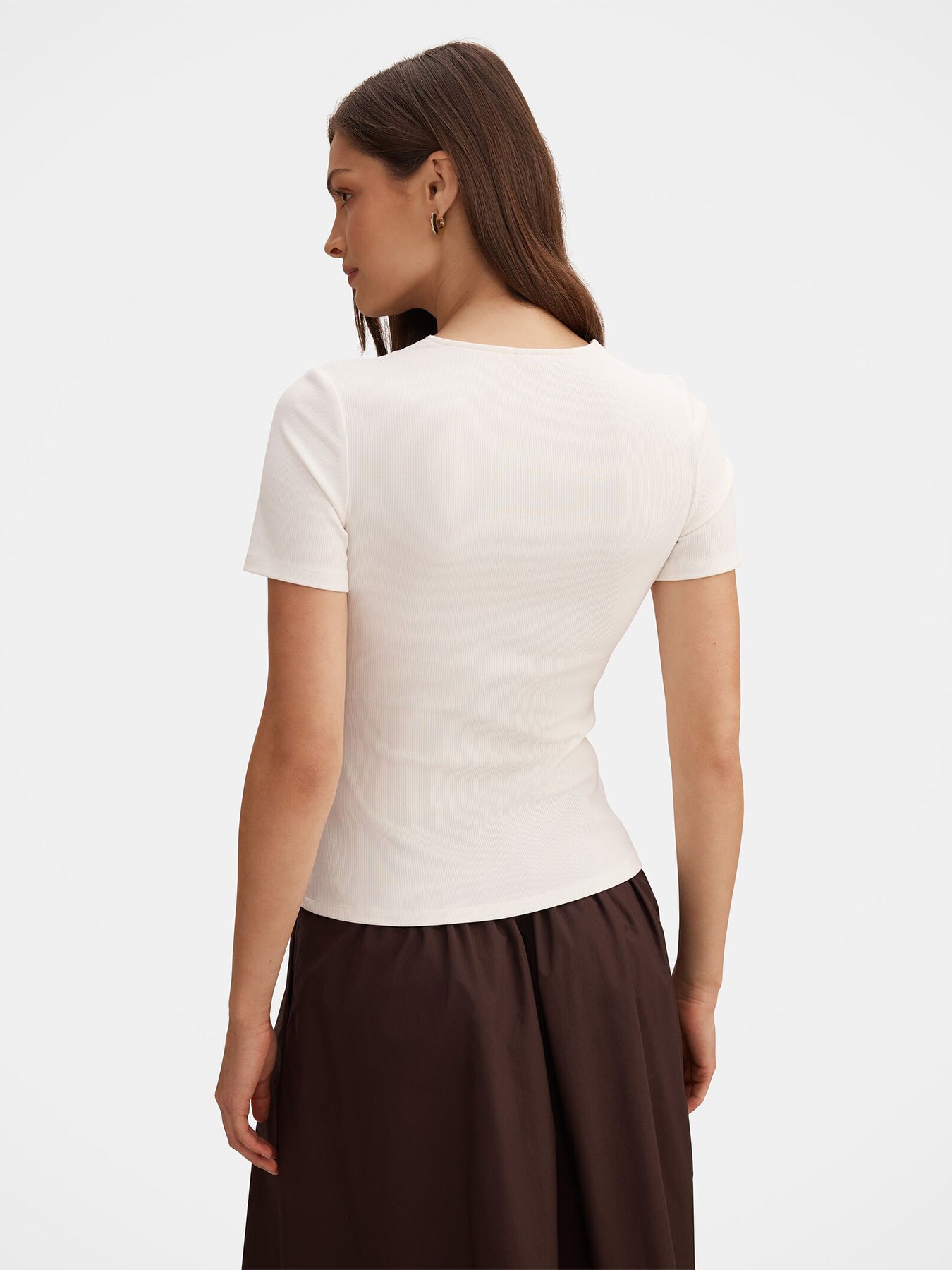 Sienna Lace Trim T-Shirt White