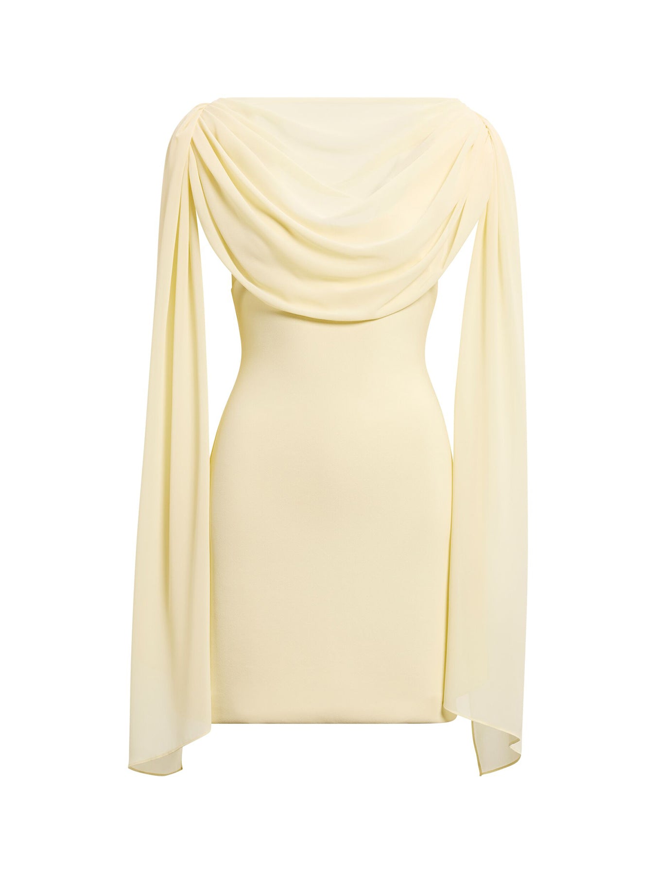 Bowie Mini Dress with Shawl Yellow