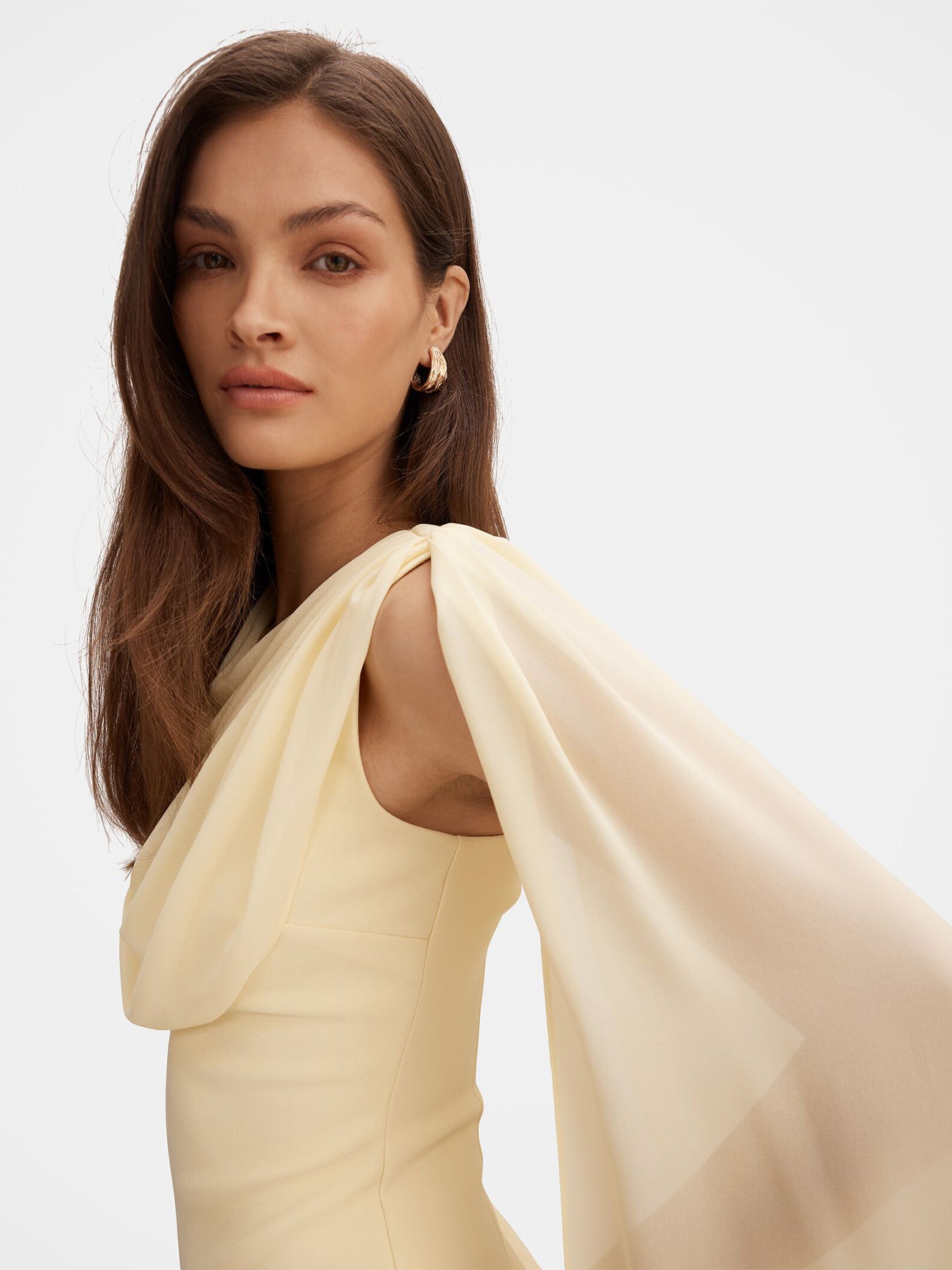 Bowie Mini Dress with Shawl Yellow