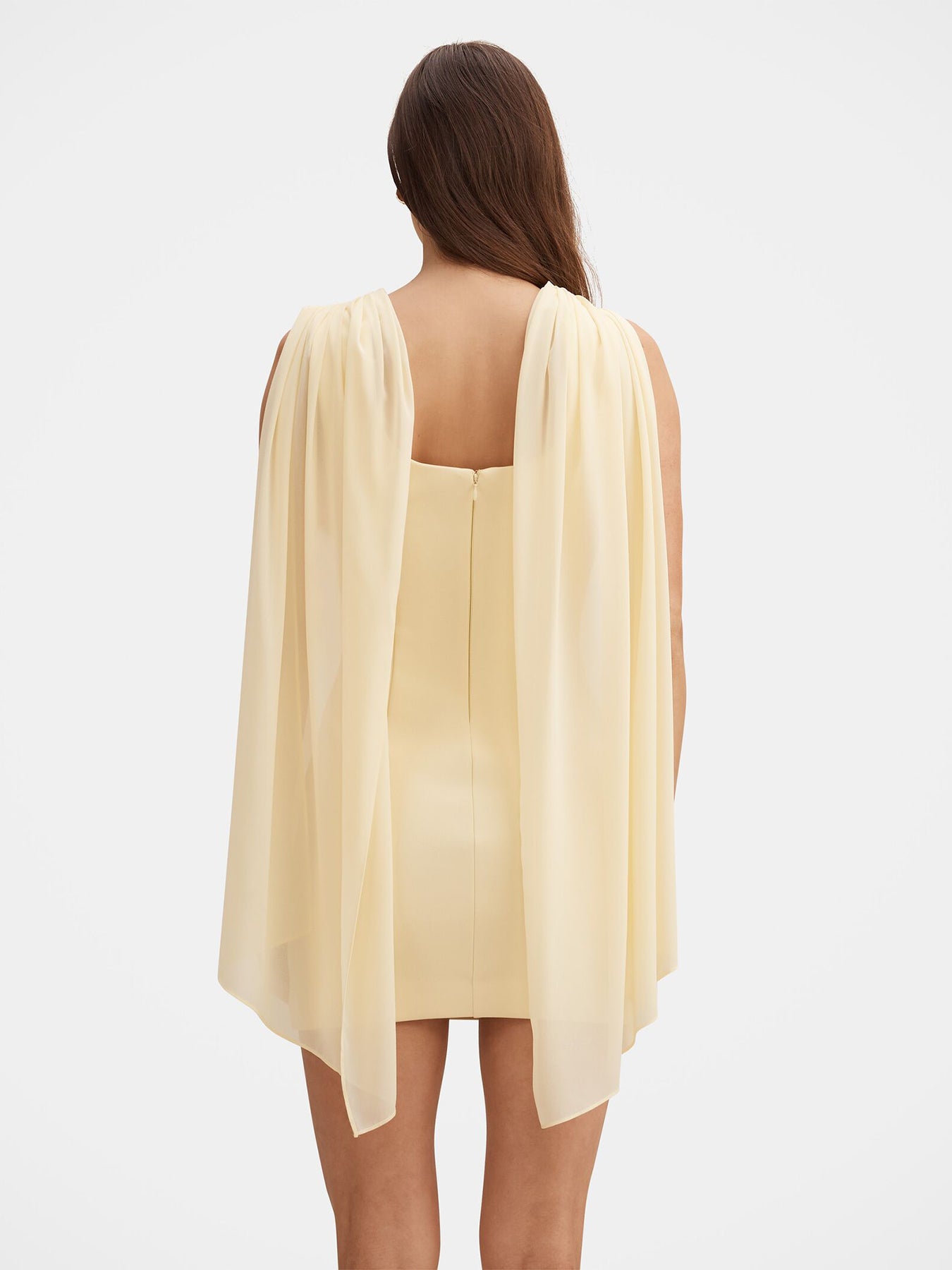 Bowie Mini Dress with Shawl Yellow