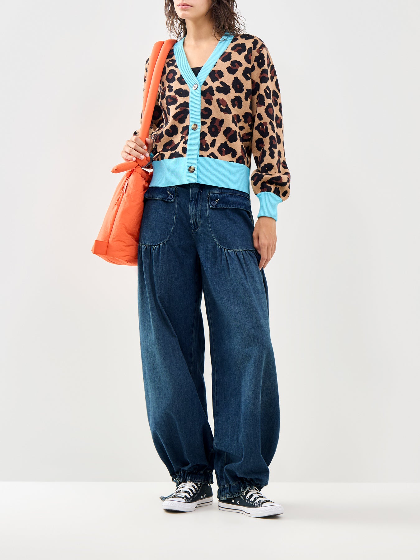 Hannah Leopard Jacquard Cardigan