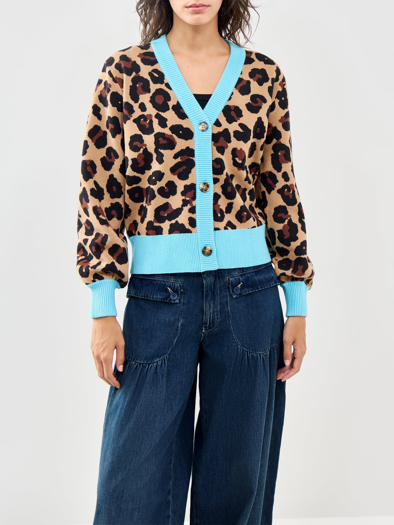 Hannah Leopard Jacquard Cardigan