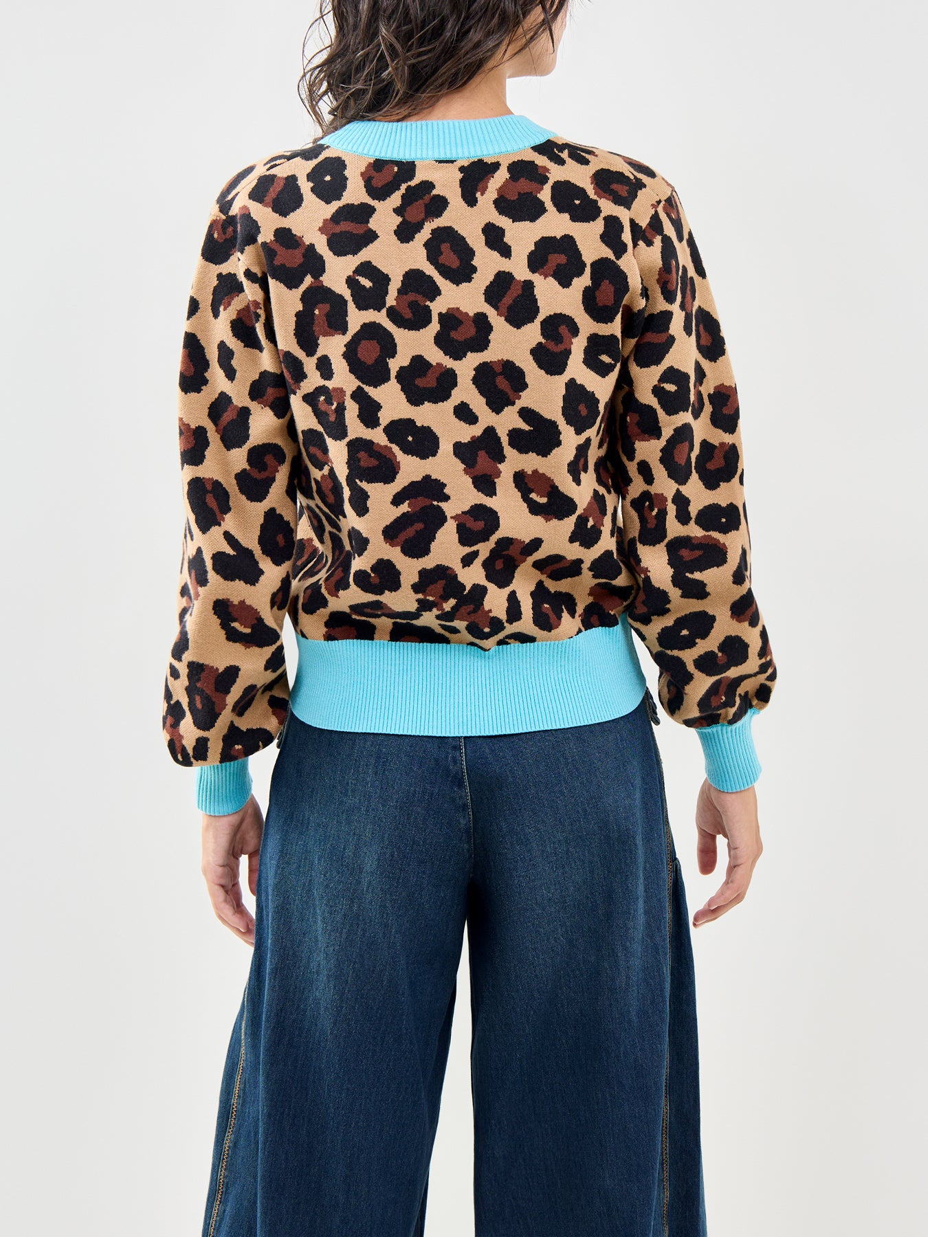 Hannah Leopard Jacquard Cardigan