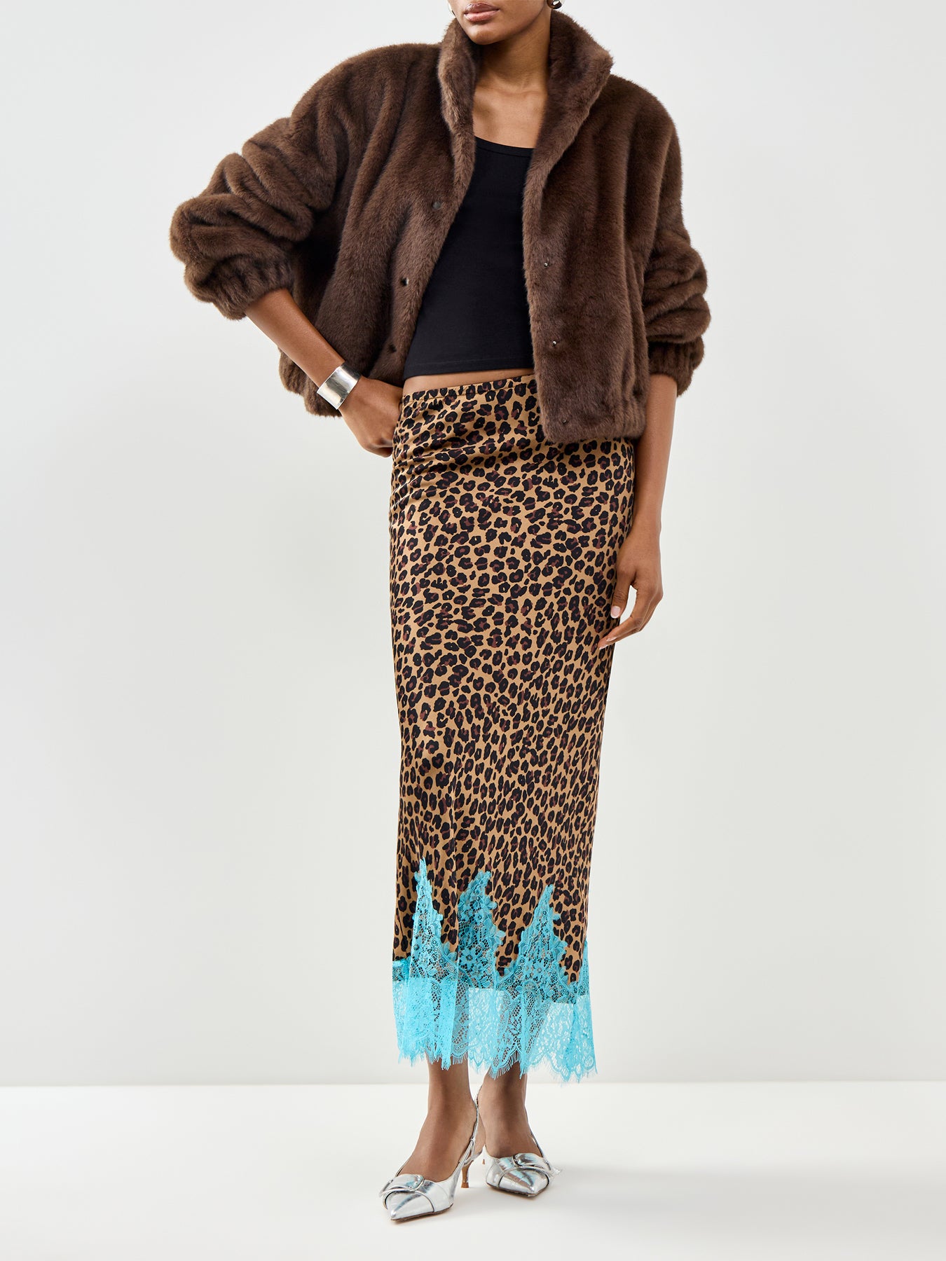 Maeva Lucia Leopard Maxi Skirt Brown