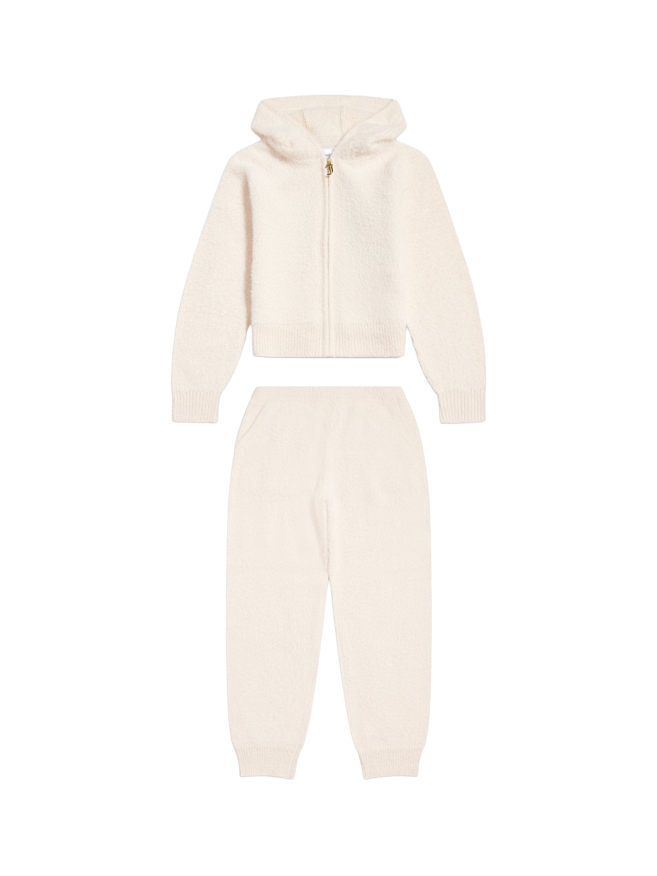 Fluffy Knit Cuffed Jogging Set- Dew