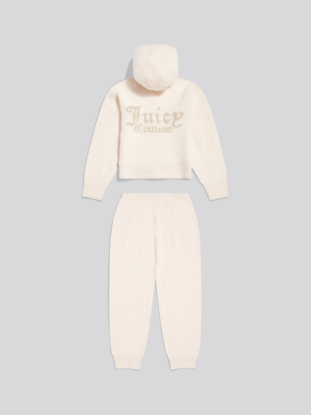 Fluffy Knit Cuffed Jogging Set- Dew