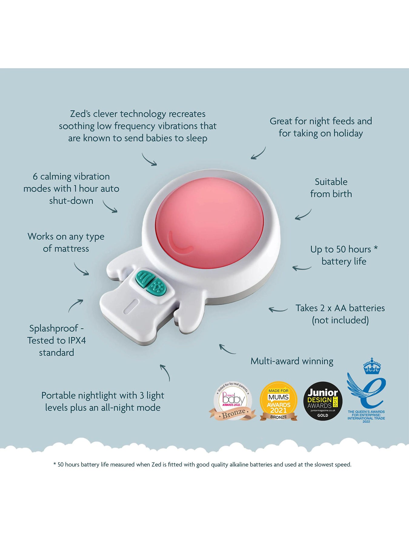Zed Sleep Soother And Night Light V2 White