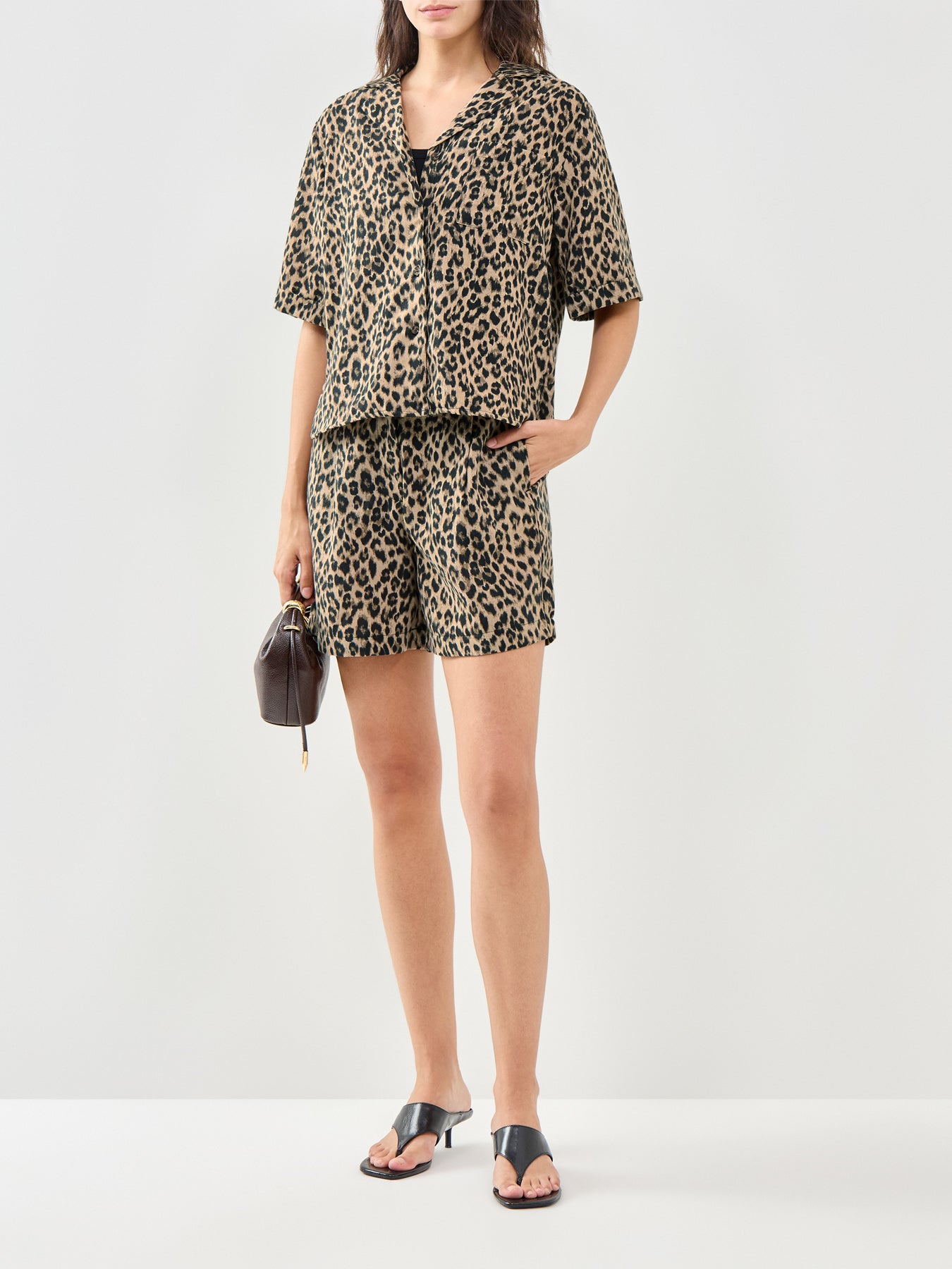 Emmia High Waisted Shorts Brown