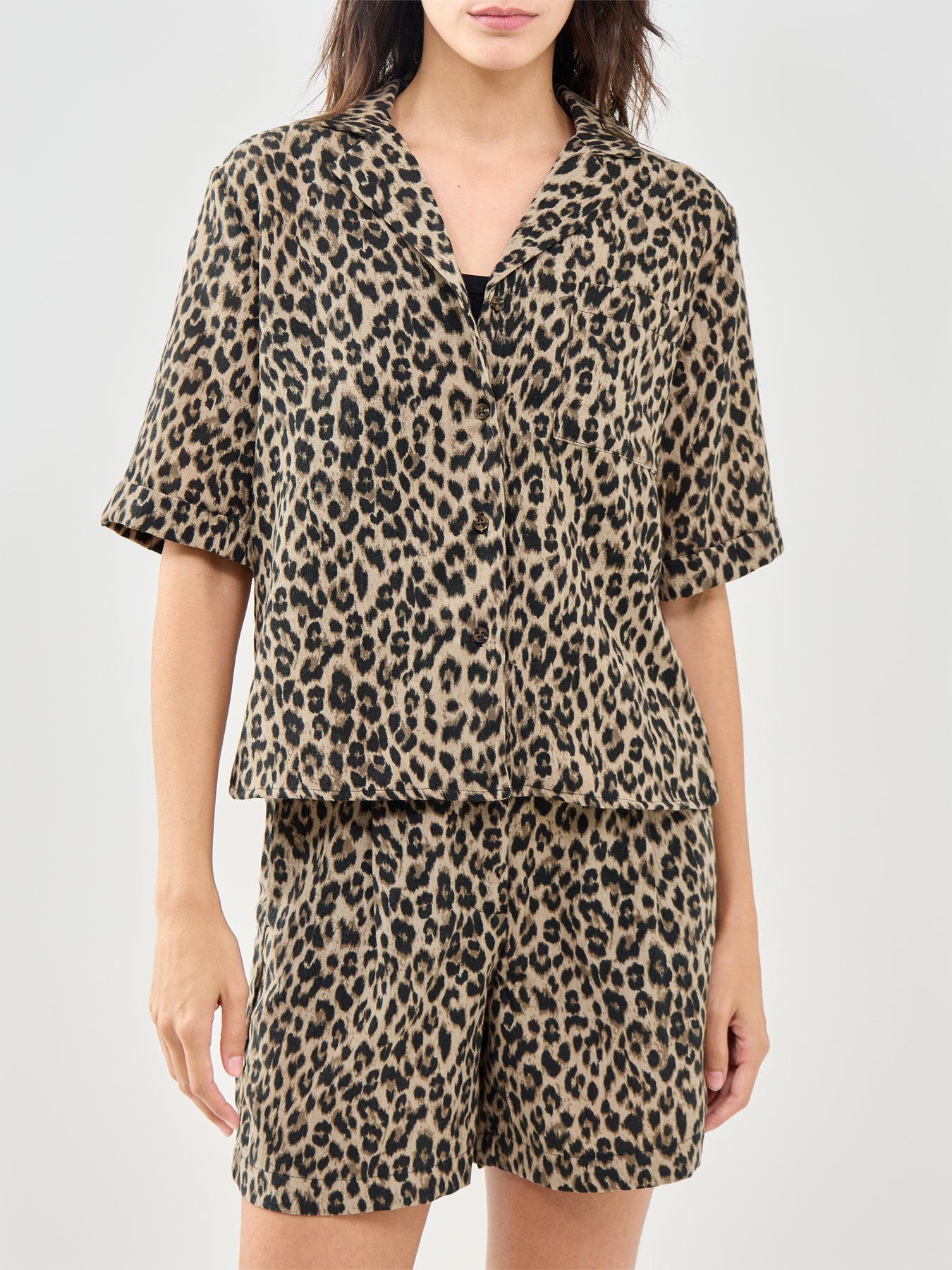 Emmia Short Sleeve Shirt Brown