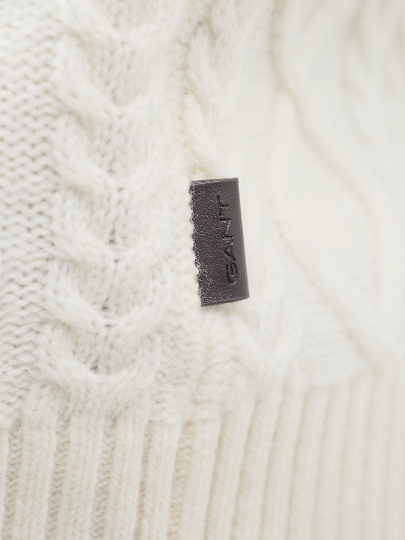Wool Blend Cable Knit Half Zip Jumper