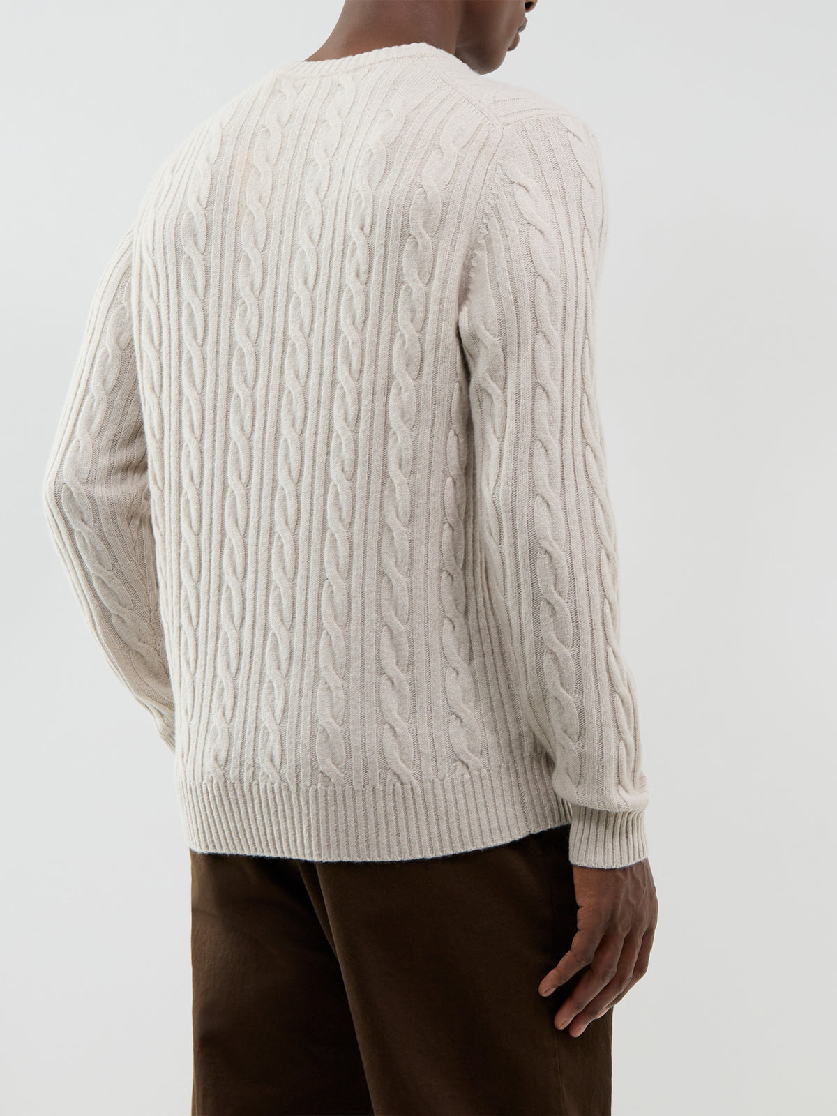 Lambswool Cable Knit Crew Neck Jumper
