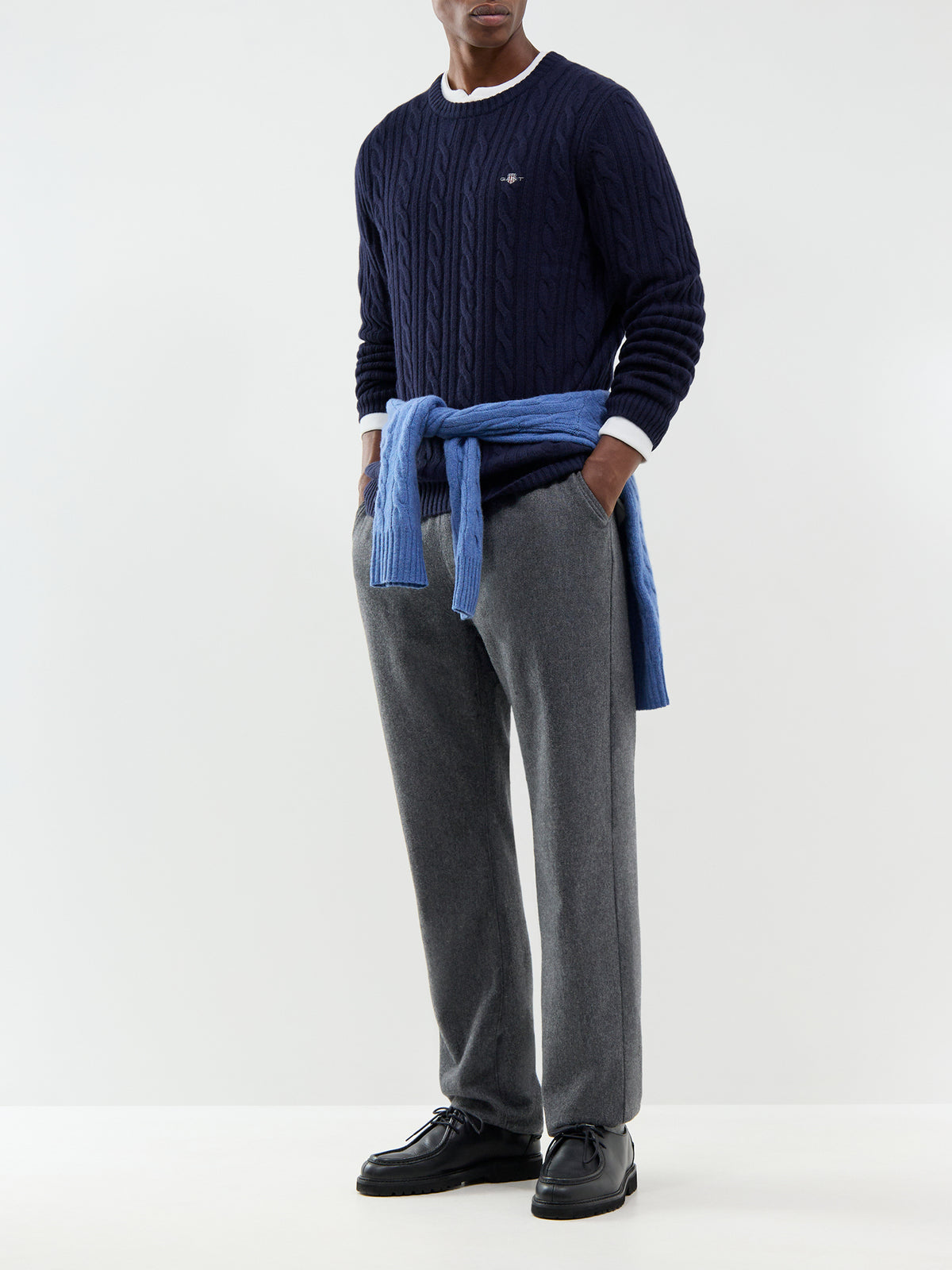 Lambswool Cable Knit Crew Neck Jumper