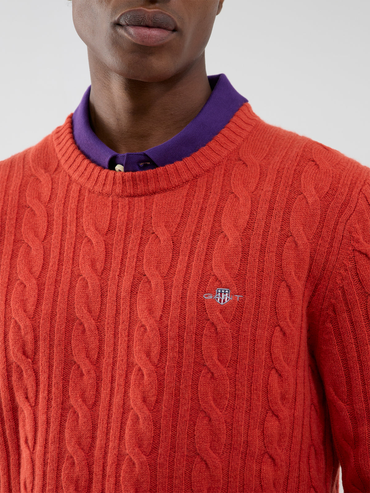 Lambswool Cable Knit Crew Neck Jumper