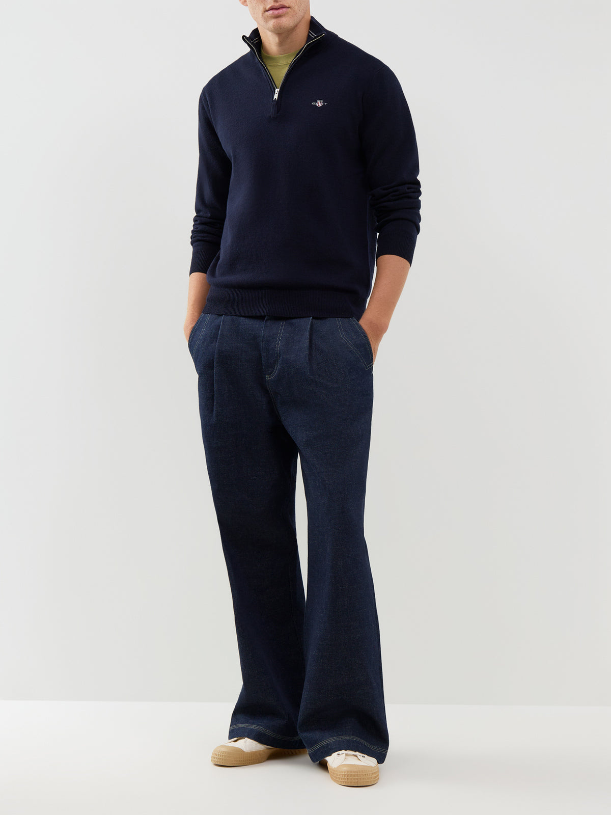 Superfine Lambswool Half-Zip Jumper