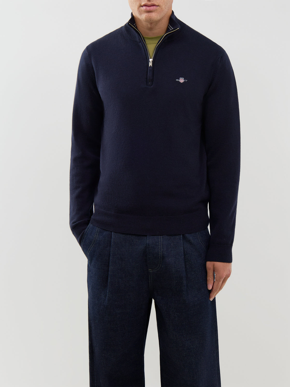 Superfine Lambswool Half-Zip Jumper
