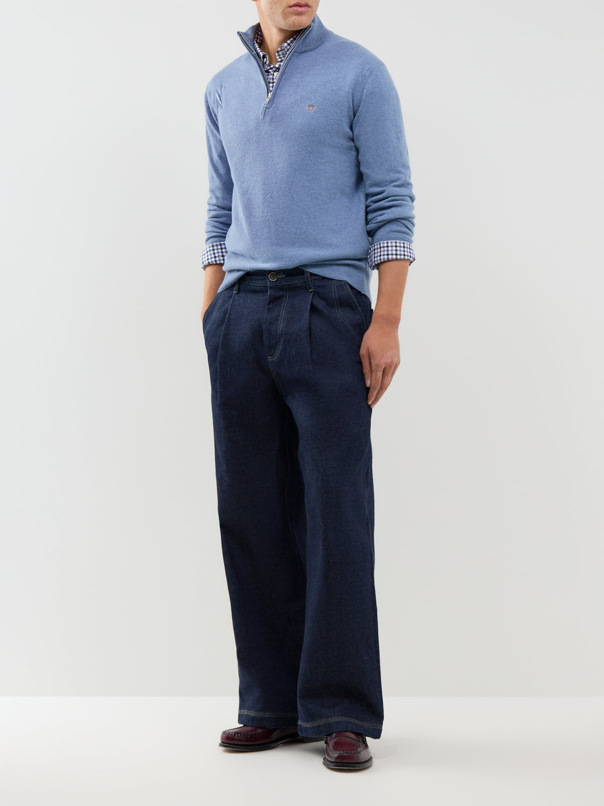 Superfine Lambswool Half-Zip Jumper