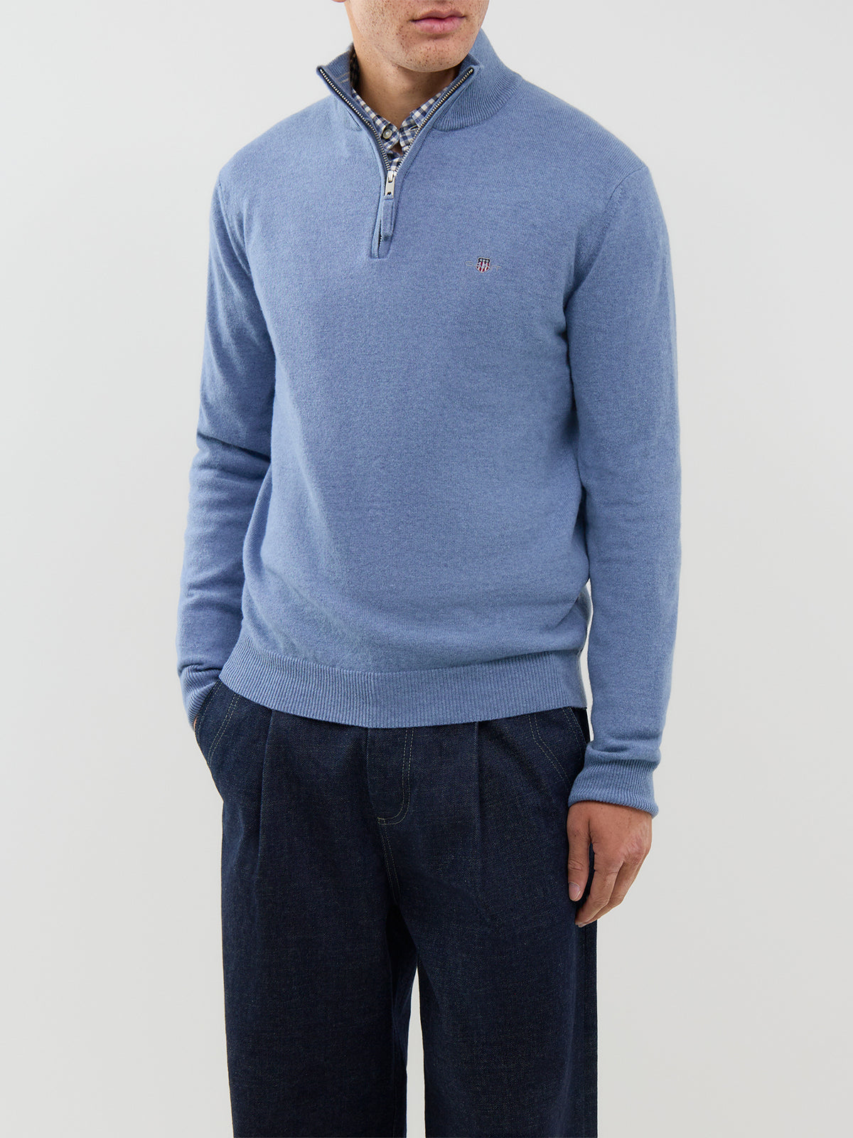 Superfine Lambswool Half-Zip Jumper