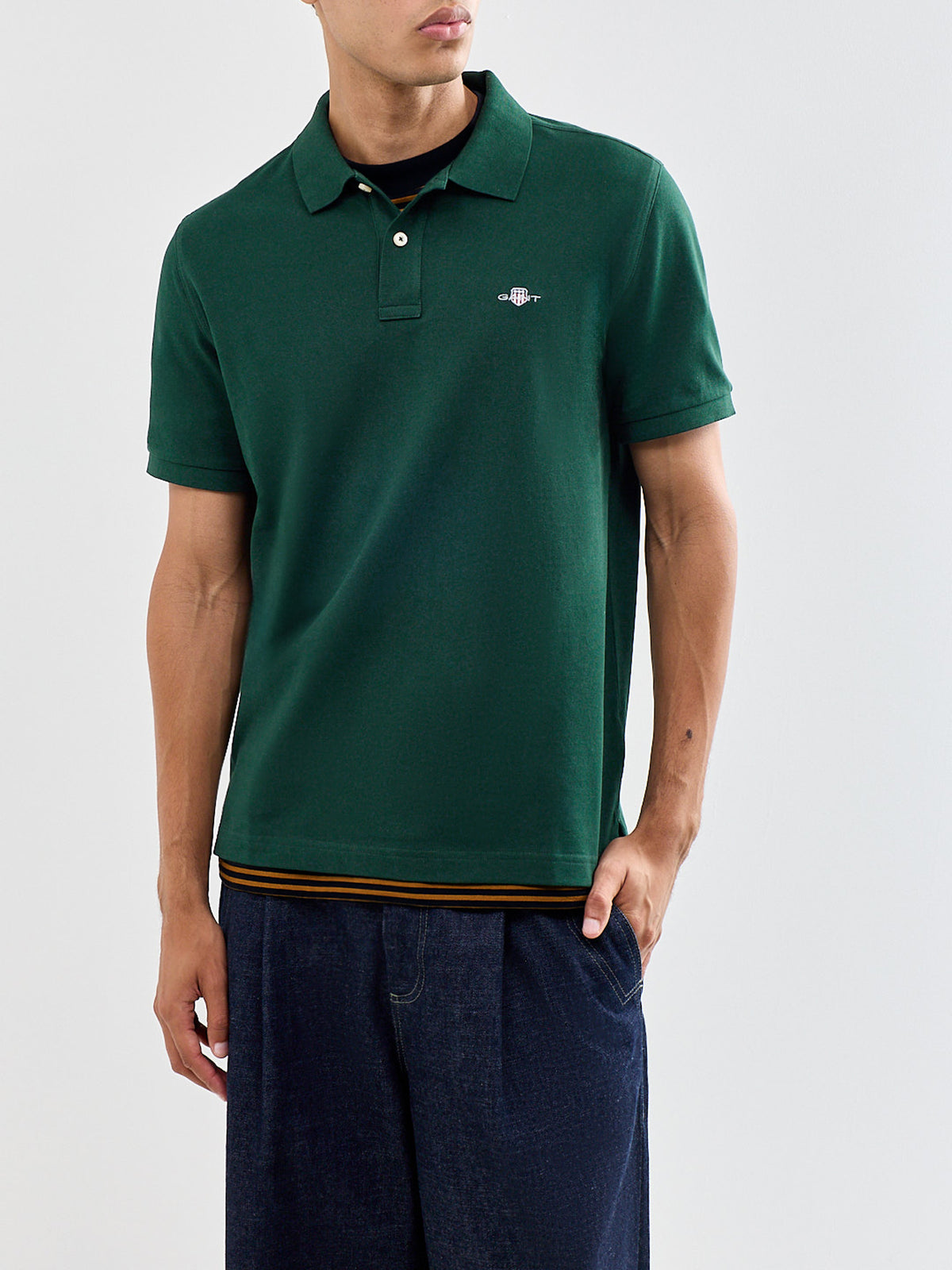 Shield Regenerative Cotton Piqué Polo Shirt Green