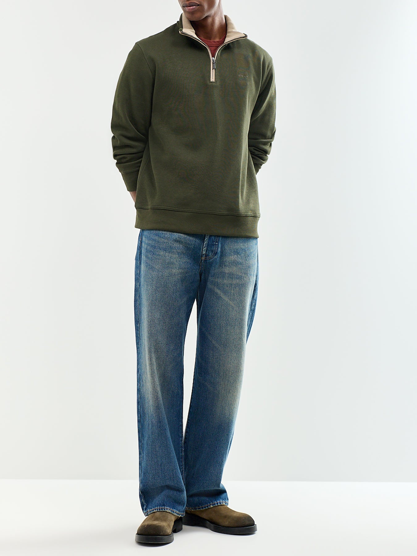 Men's Cotton Sacker Rib Half-Zip Sweatshirt