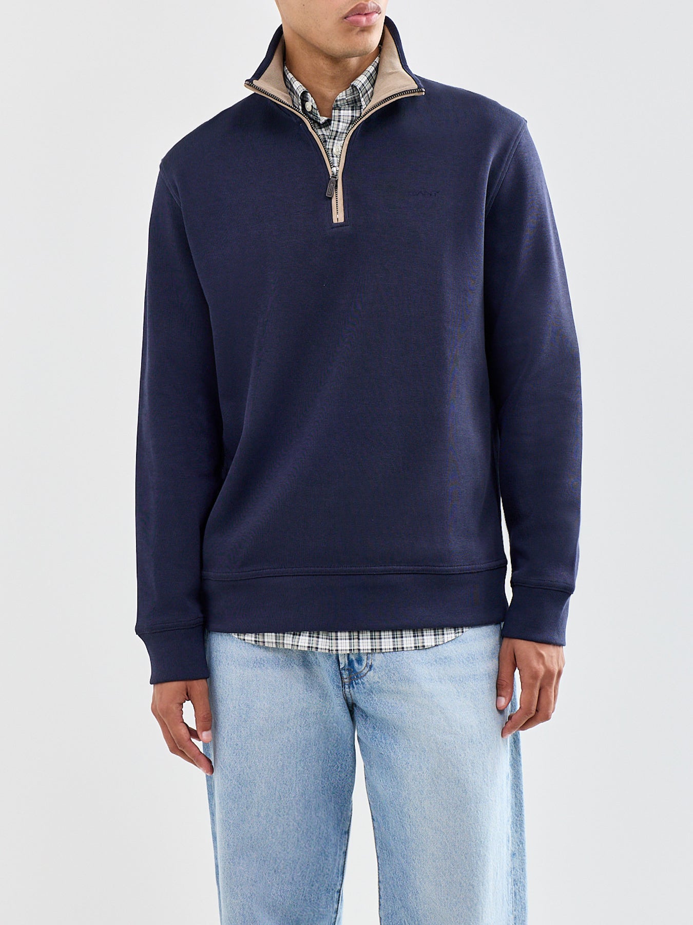 Cotton Sacker Rib Half Zip Sweatshirt