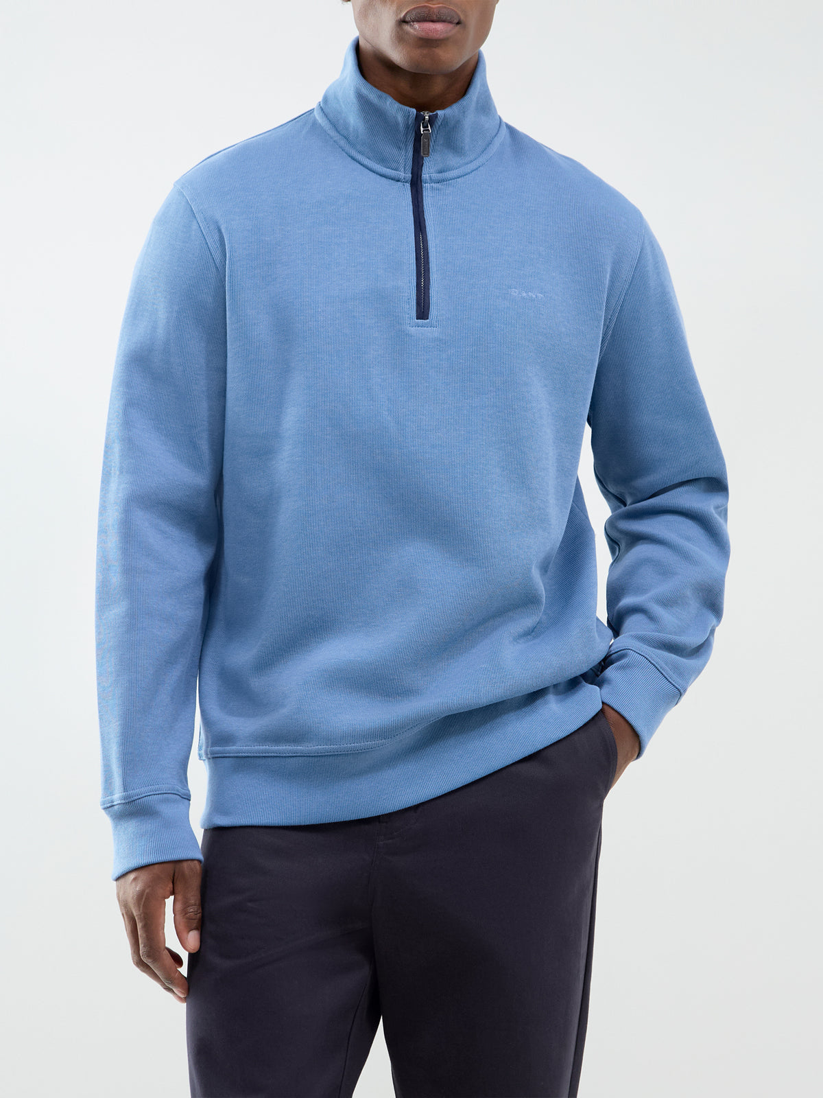 Cotton Sacker Rib Half-Zip Sweatshirt