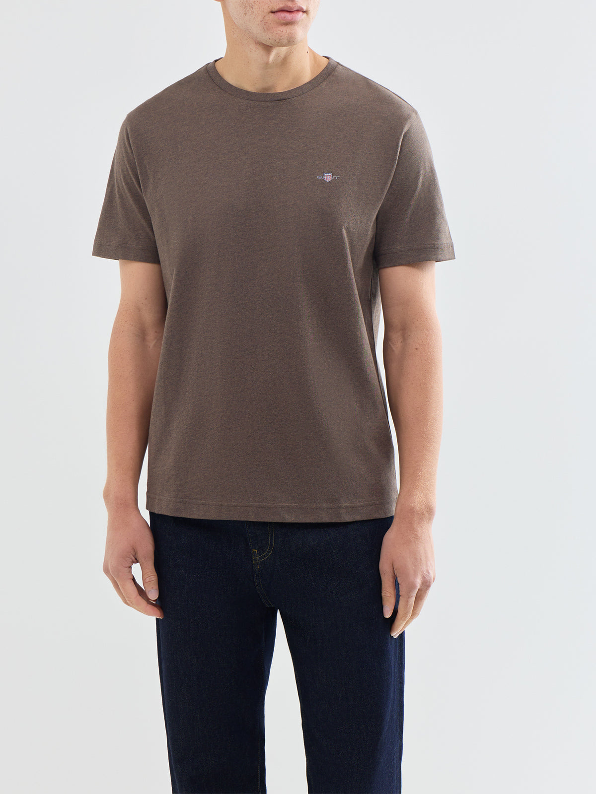 Shield Cotton Graphic T-Shirt - Black Brown Melange