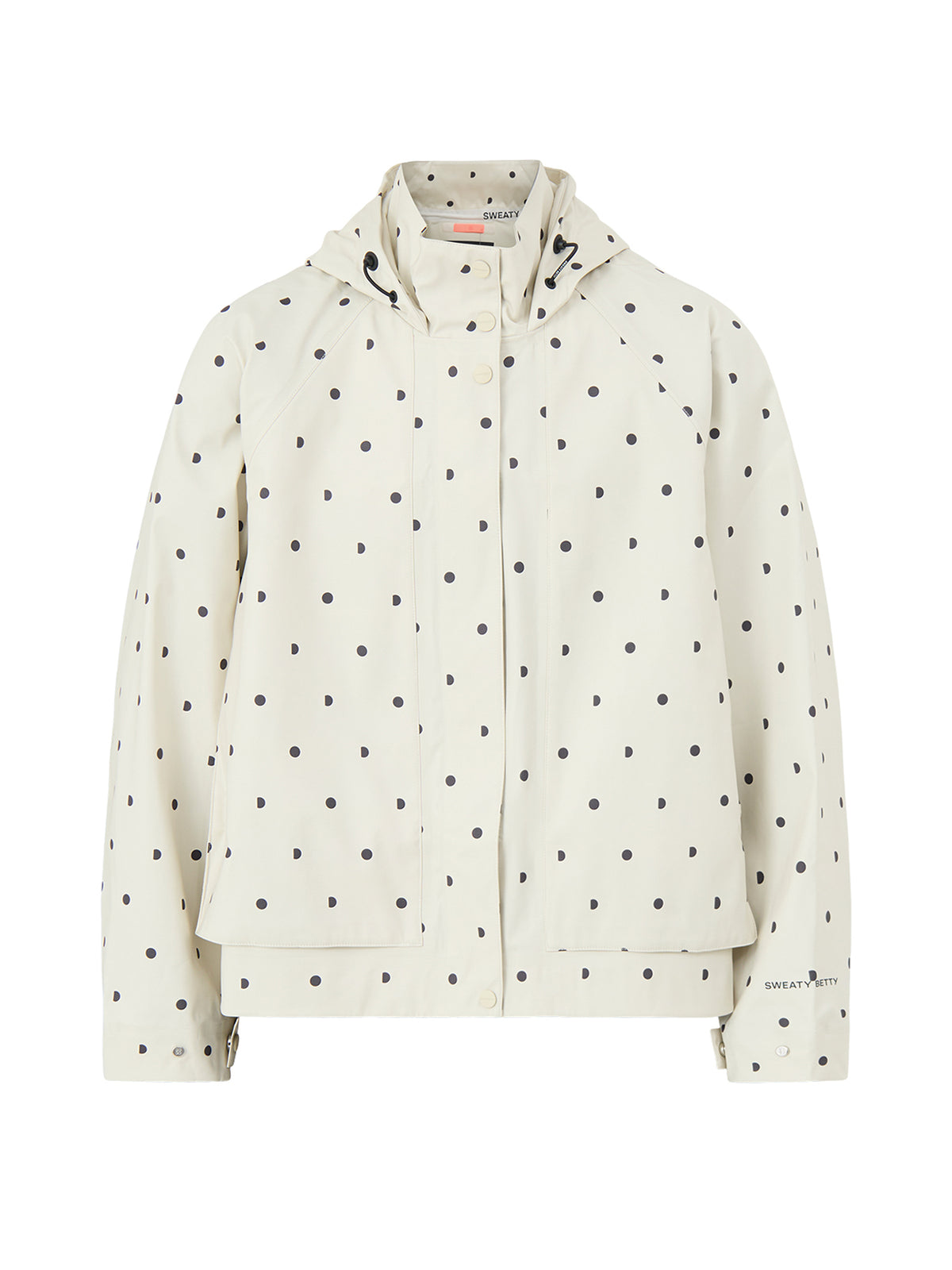 Motion Waterproof Cropped Parka – Cream Polka Print