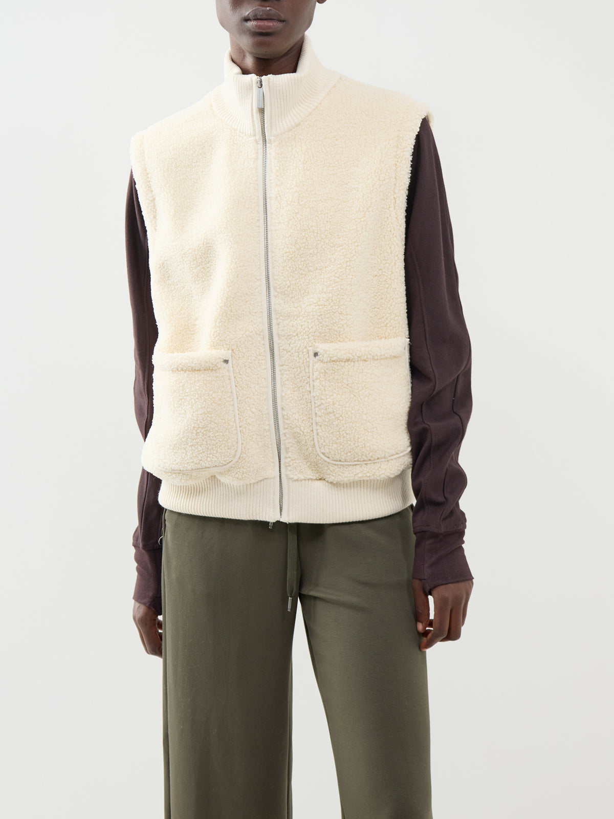 Plush Fleece Ribbed Gilet