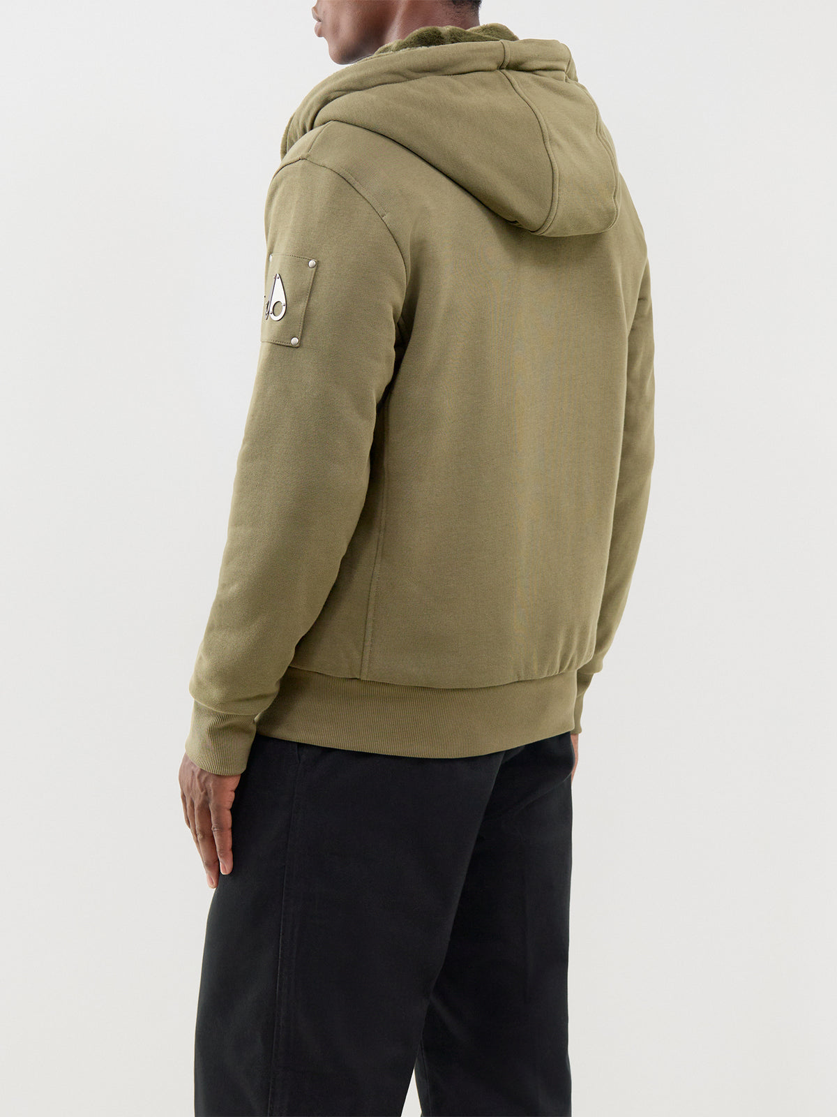 Moose Knuckles Classic Bunny Zip Through Hoodie Olive