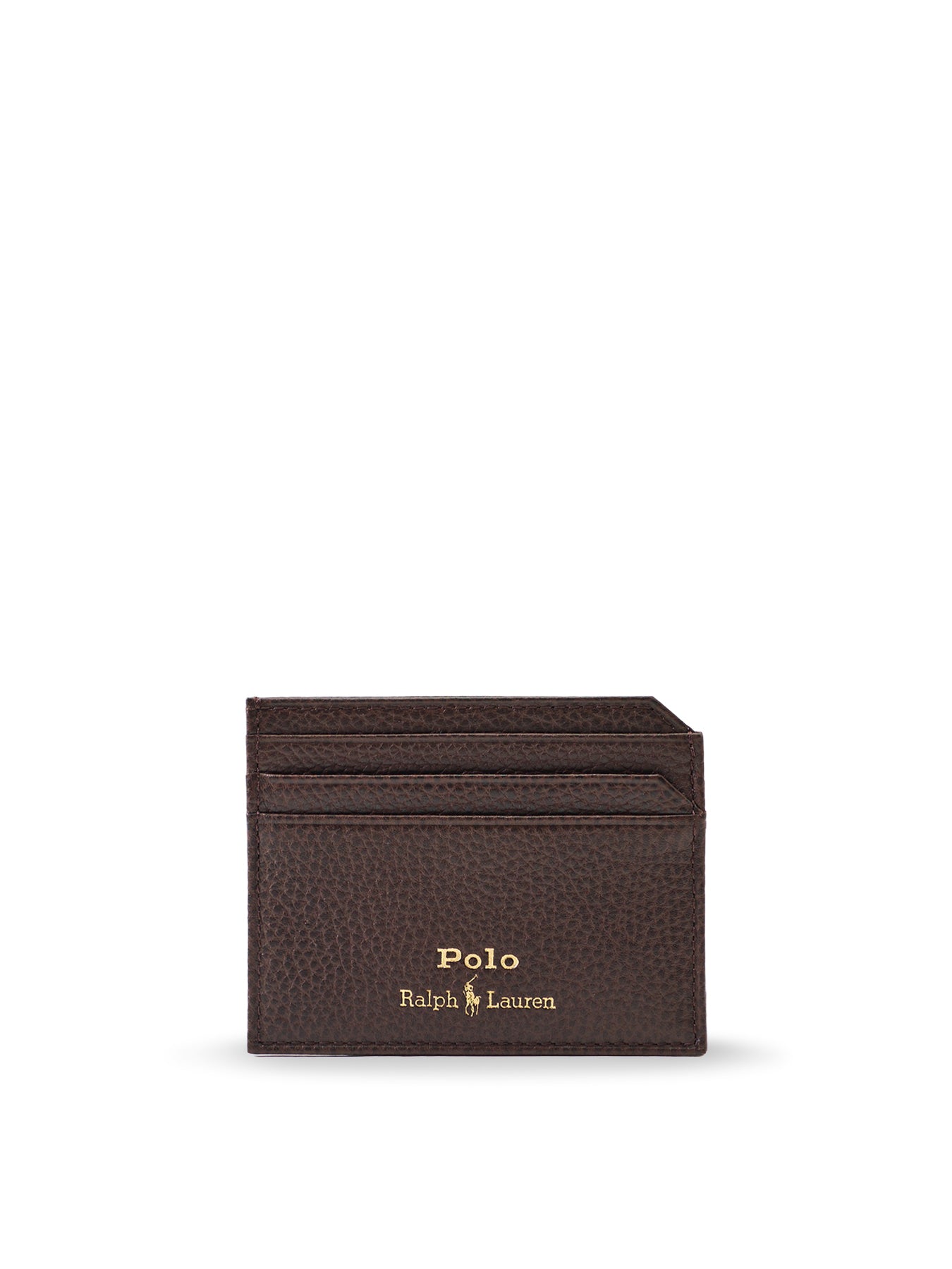 Pebble Leather Card Holder Dark Brown