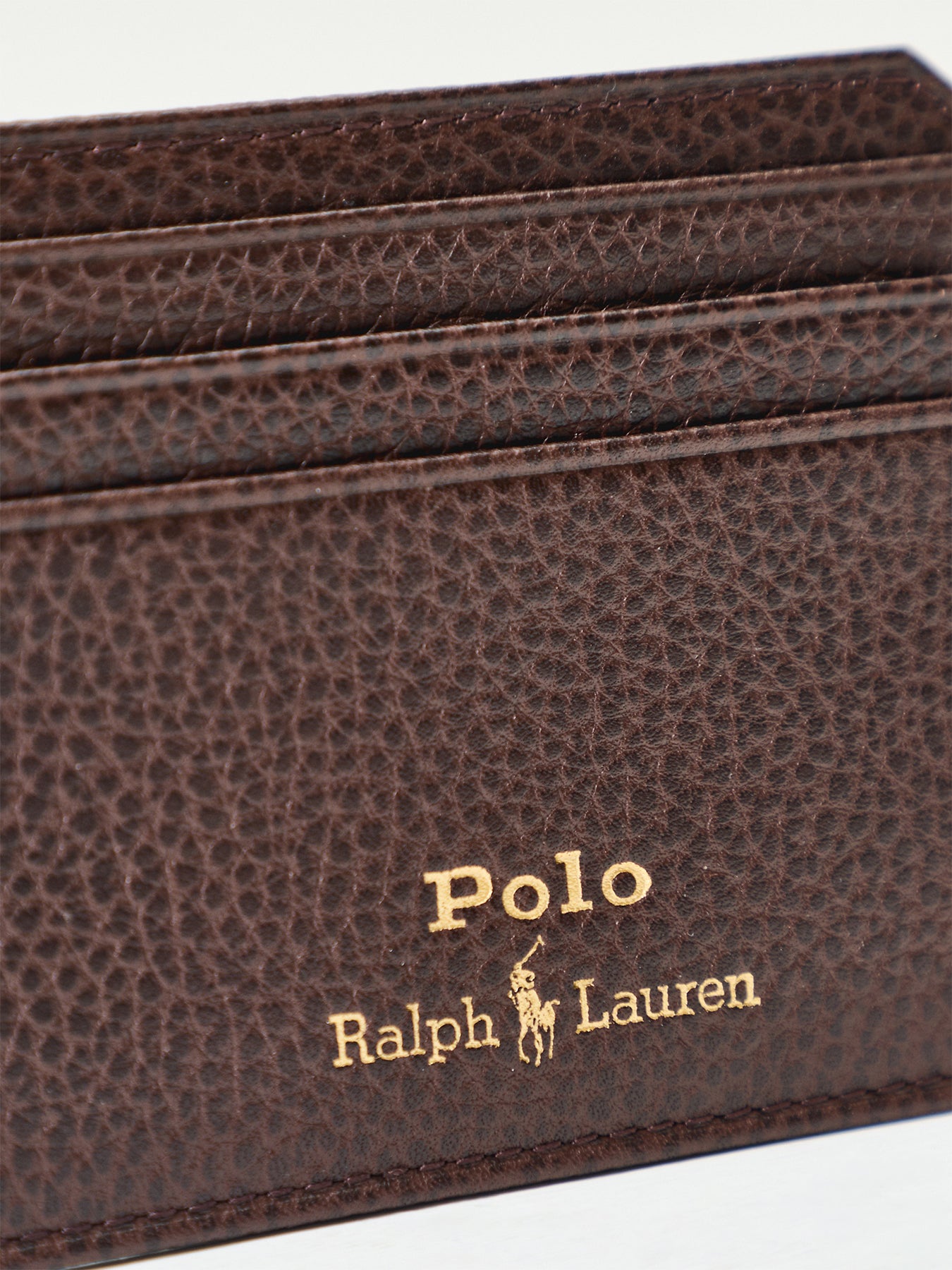 Pebble Leather Card Holder Dark Brown