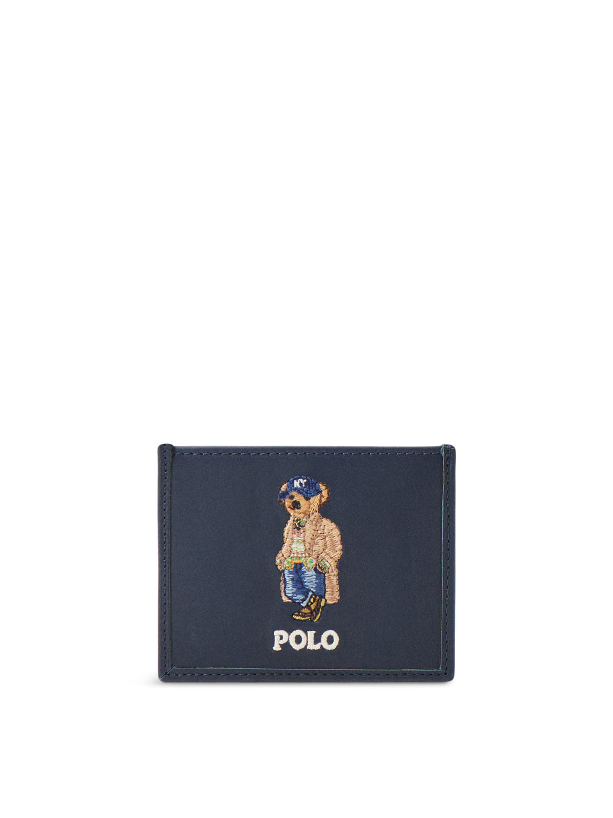 Bear Leather Billfold Card Holder - Newport Navy