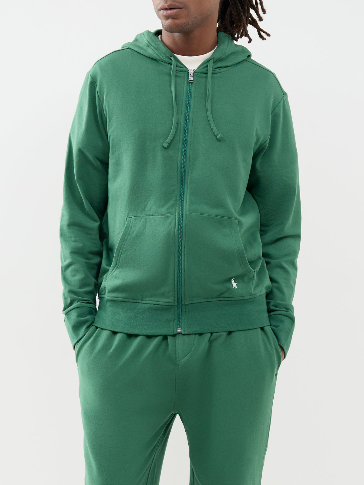 Cotton Blend Lounge Hoodie - Verano Green