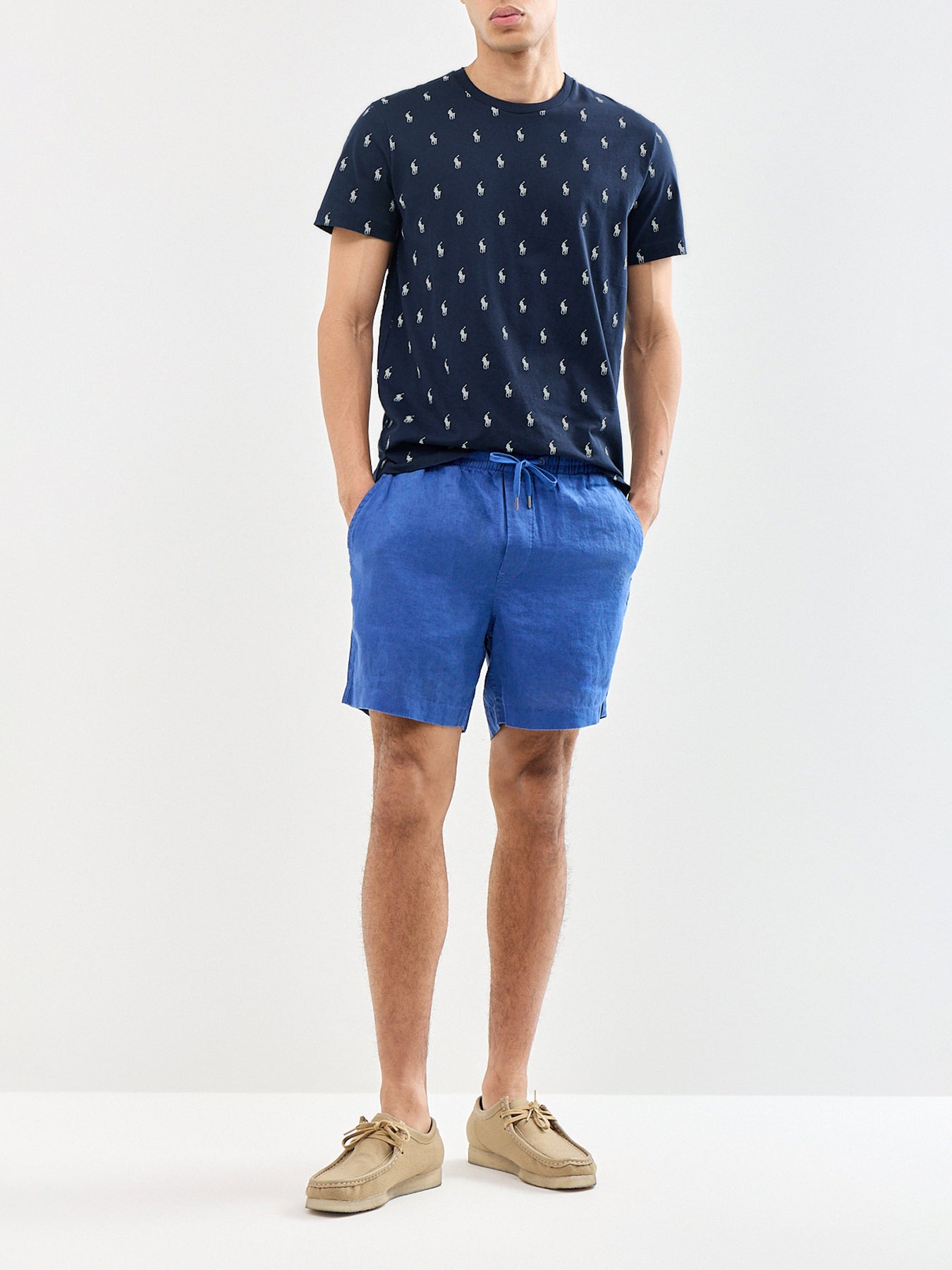 Printed Cotton Lounge T-Shirt Navy