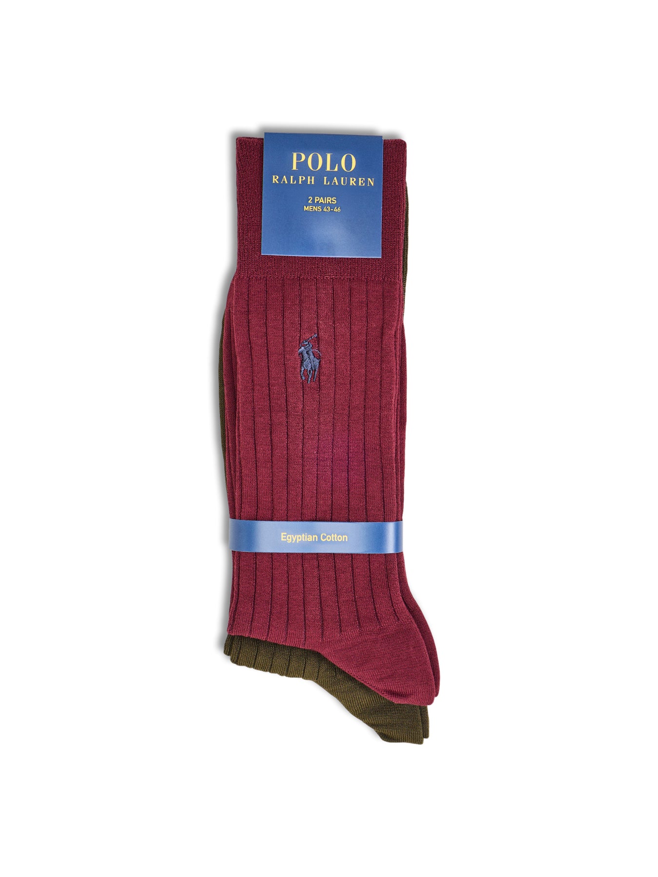 Egyptian Cotton Blend 2 Pack Crew Socks Burgundy
