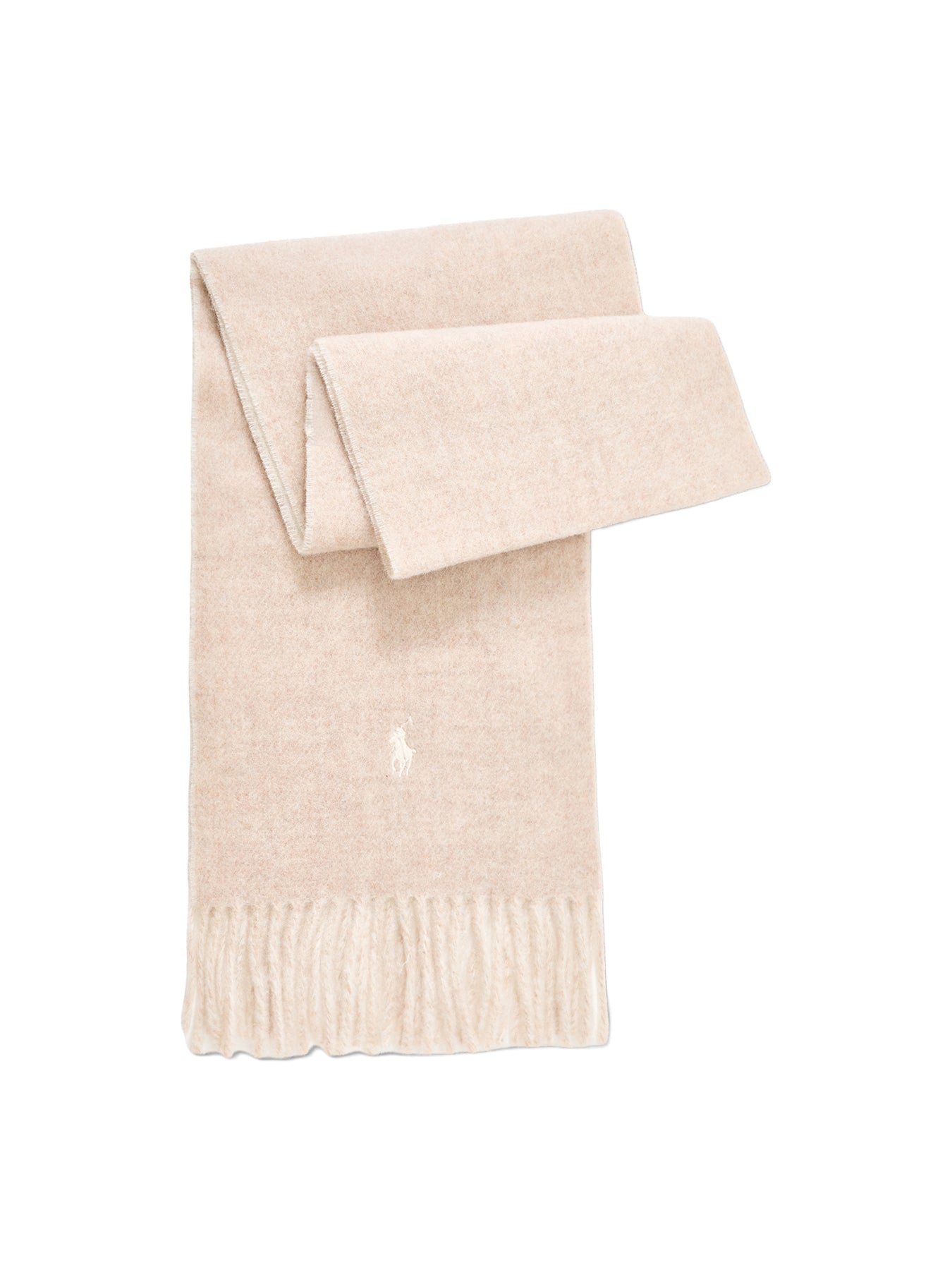 Reversible Plain Wool Scarf Beige