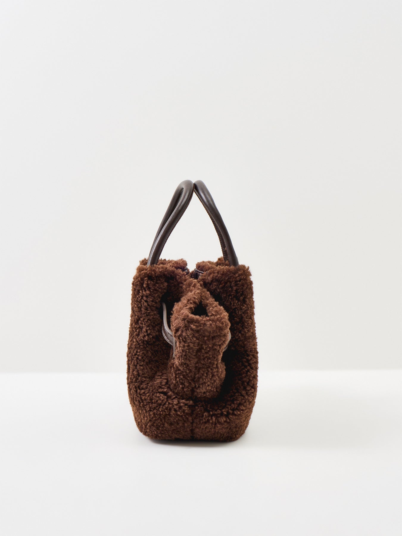 JW PEI Hana Mini Faux Fur Tote Bag Dark Brown