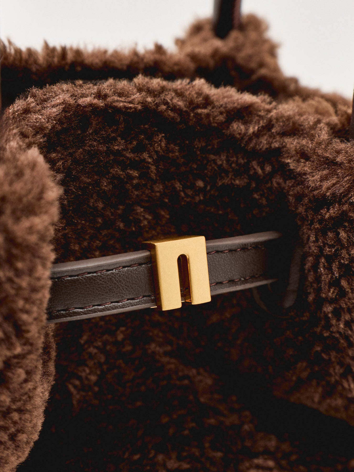 JW PEI Hana Mini Faux Fur Tote Bag Dark Brown